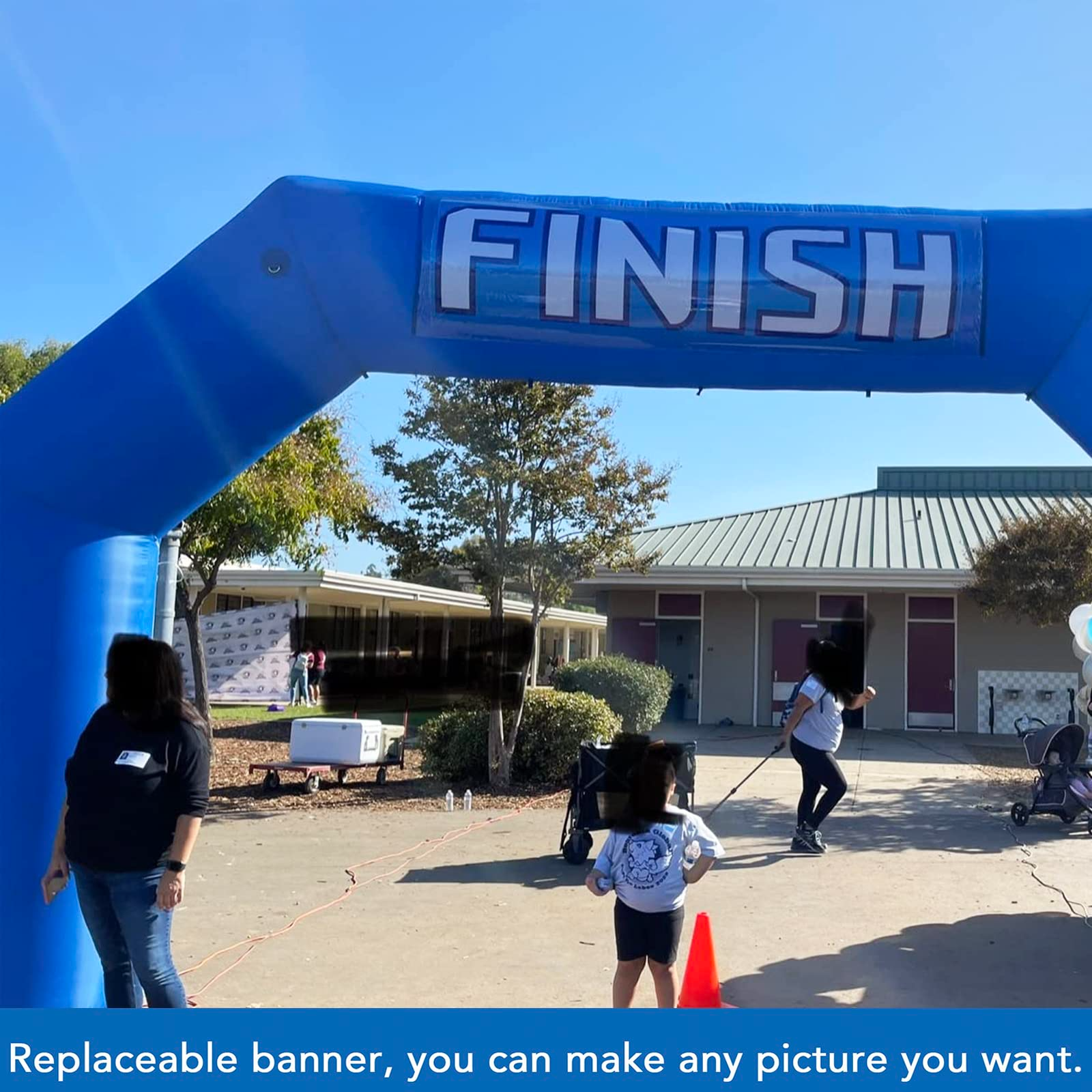 20Ft Inflatable Arch with Start Finish Line Banners & Blower for Races and Events
