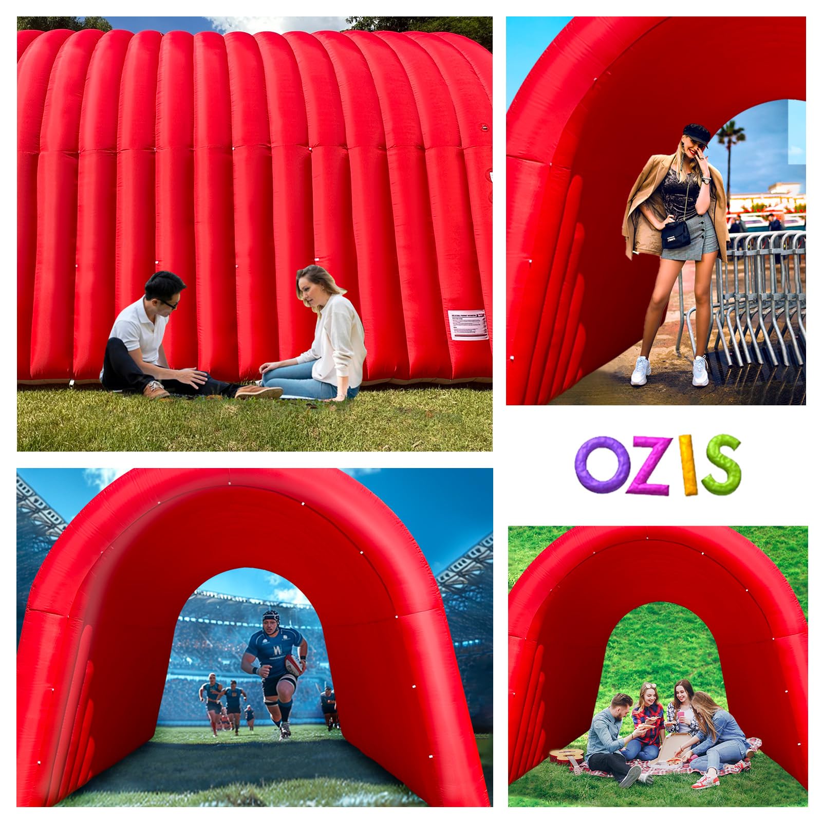 Inflatable Tunnel Entrance 20x10x10FT with Blower Entry Tunnel Tent for Sports Events and Outdoor Activities