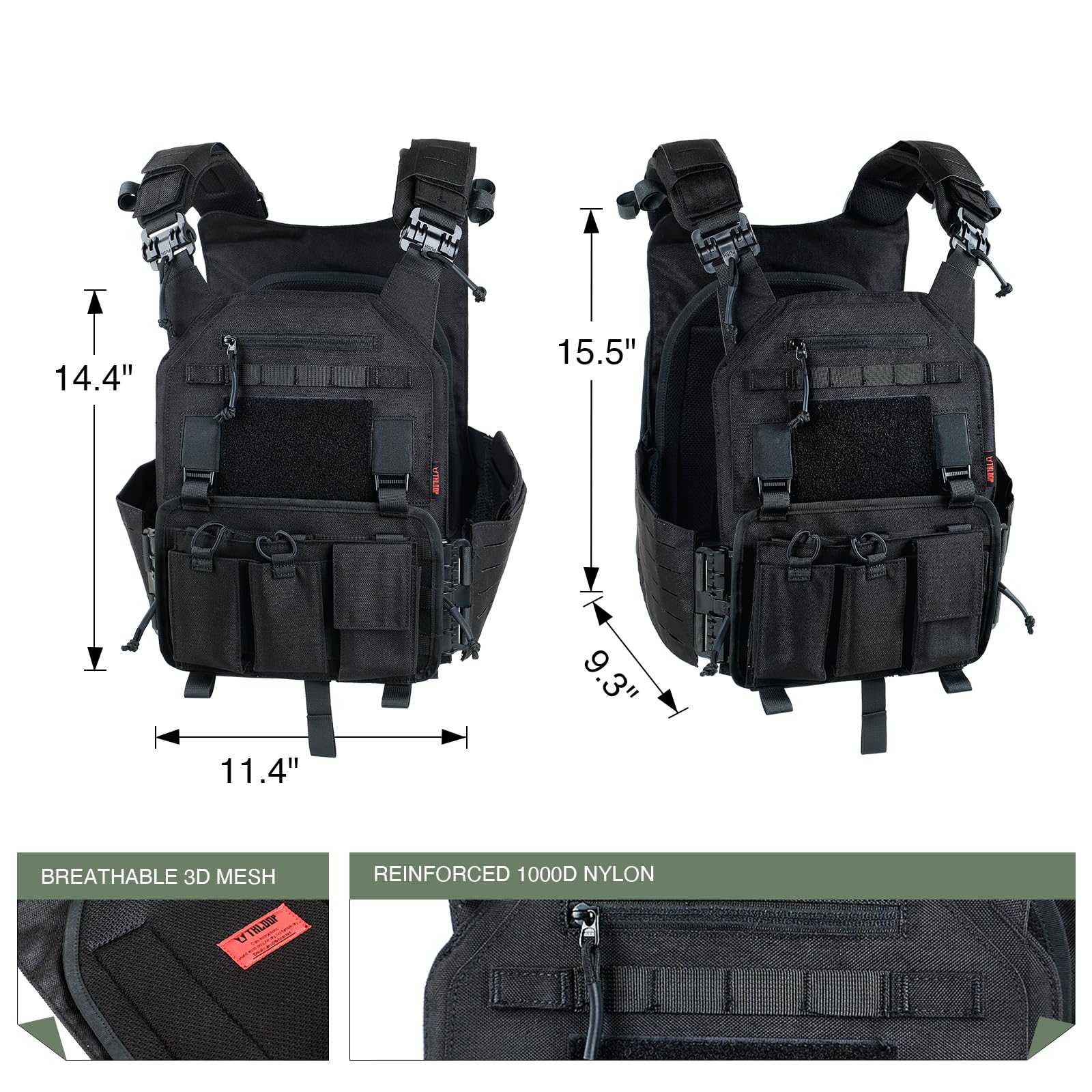 Tactical Vest with Quick Release Breathable Airsoft Vest