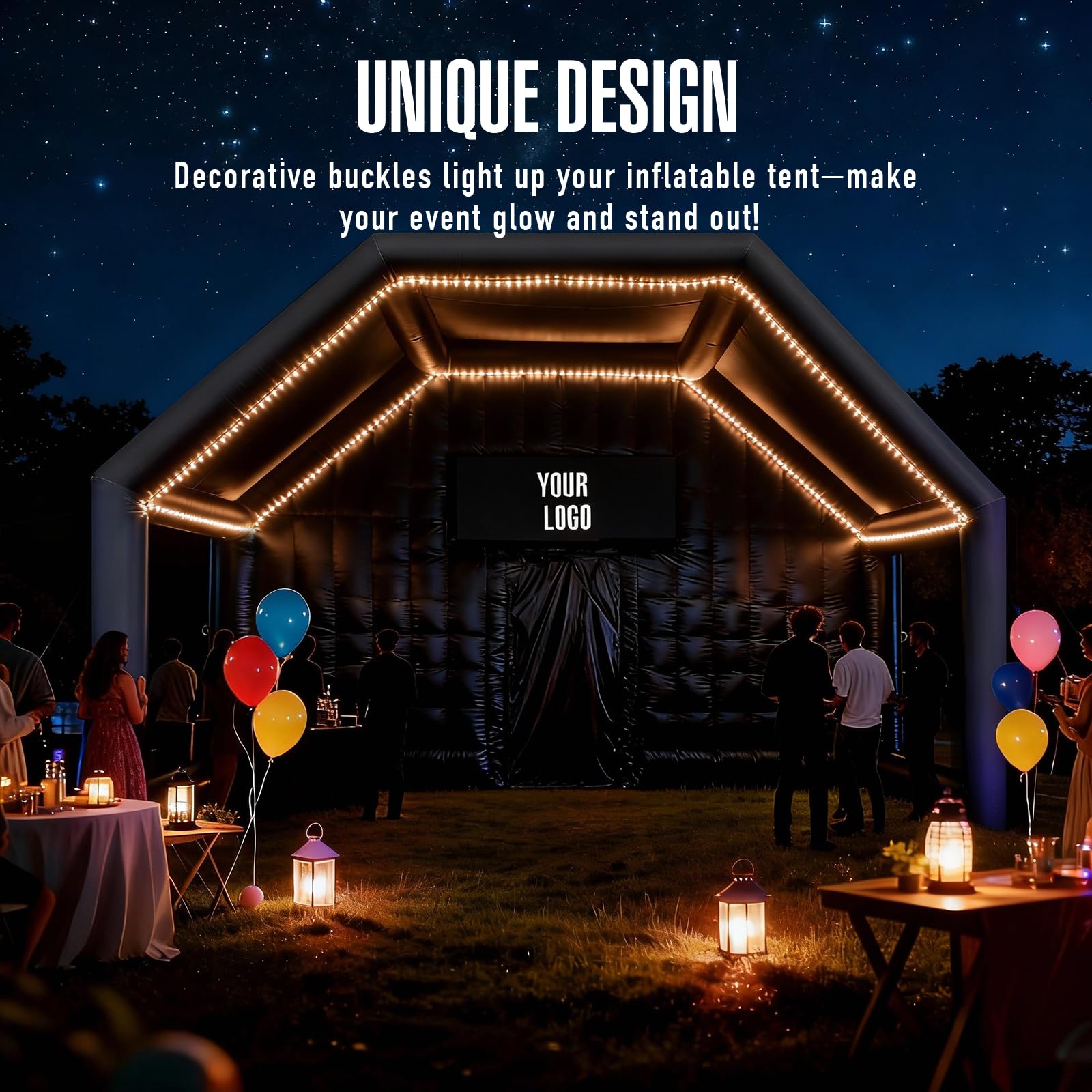 Inflatable Nightclub Tent with Gazebo 39x20x13Ft with Logo Area for Outdoor Parties