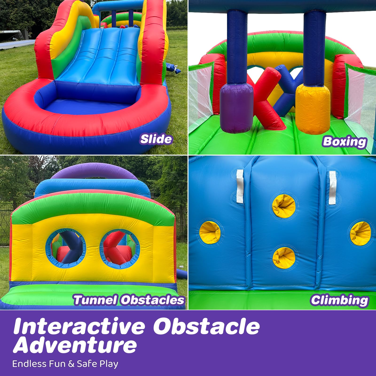 Inflatable Obstacle Course 25FT Bounce House with Blower