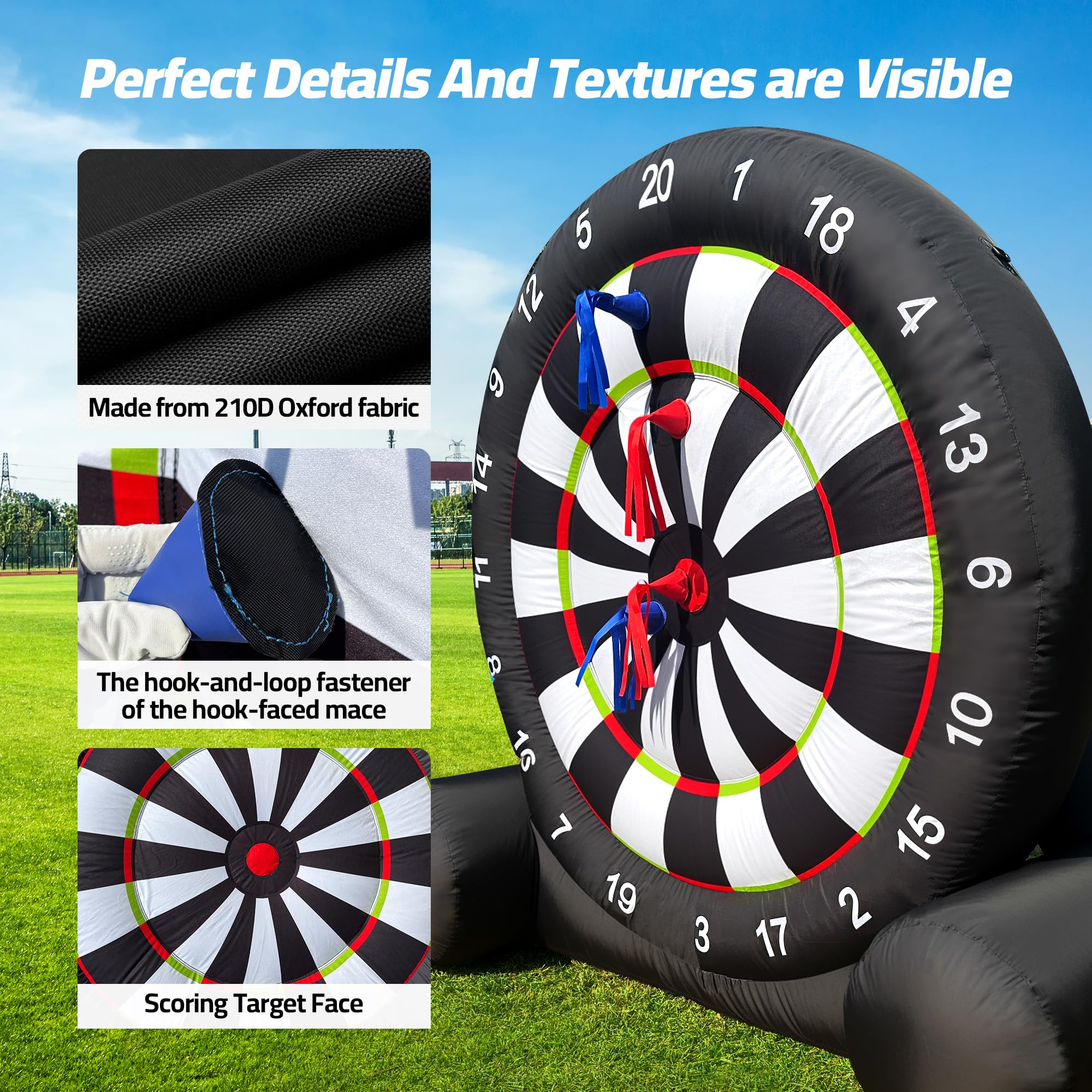Inflatable Dart Board 6FT Giant Indoor & Outdoor Toss & Stick Game for Parties & Events