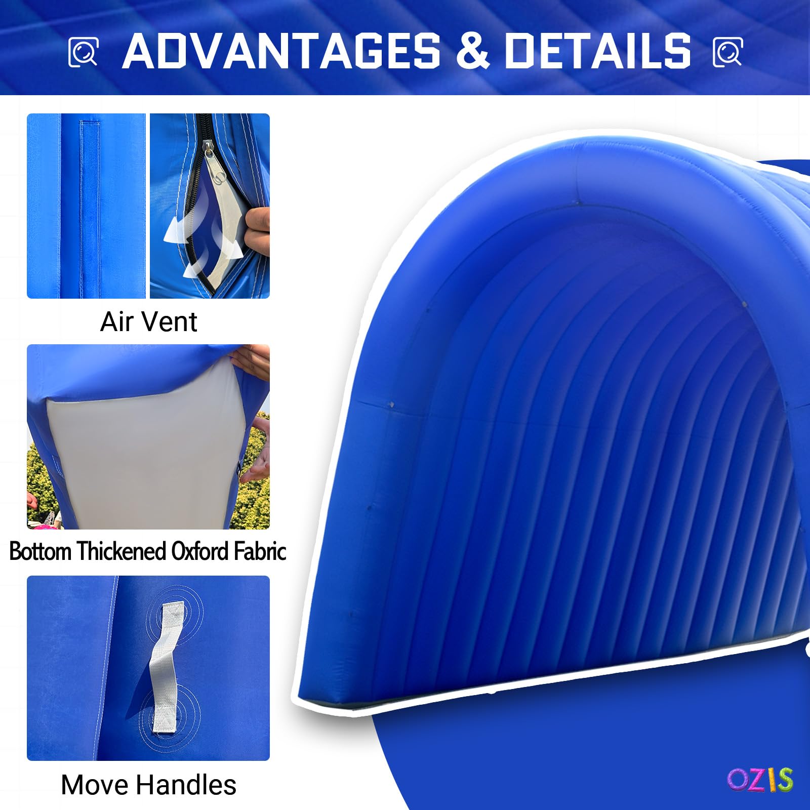 OZIS 20FT Inflatable Tunnel Sports Tunnel Entrance with Installed Blower