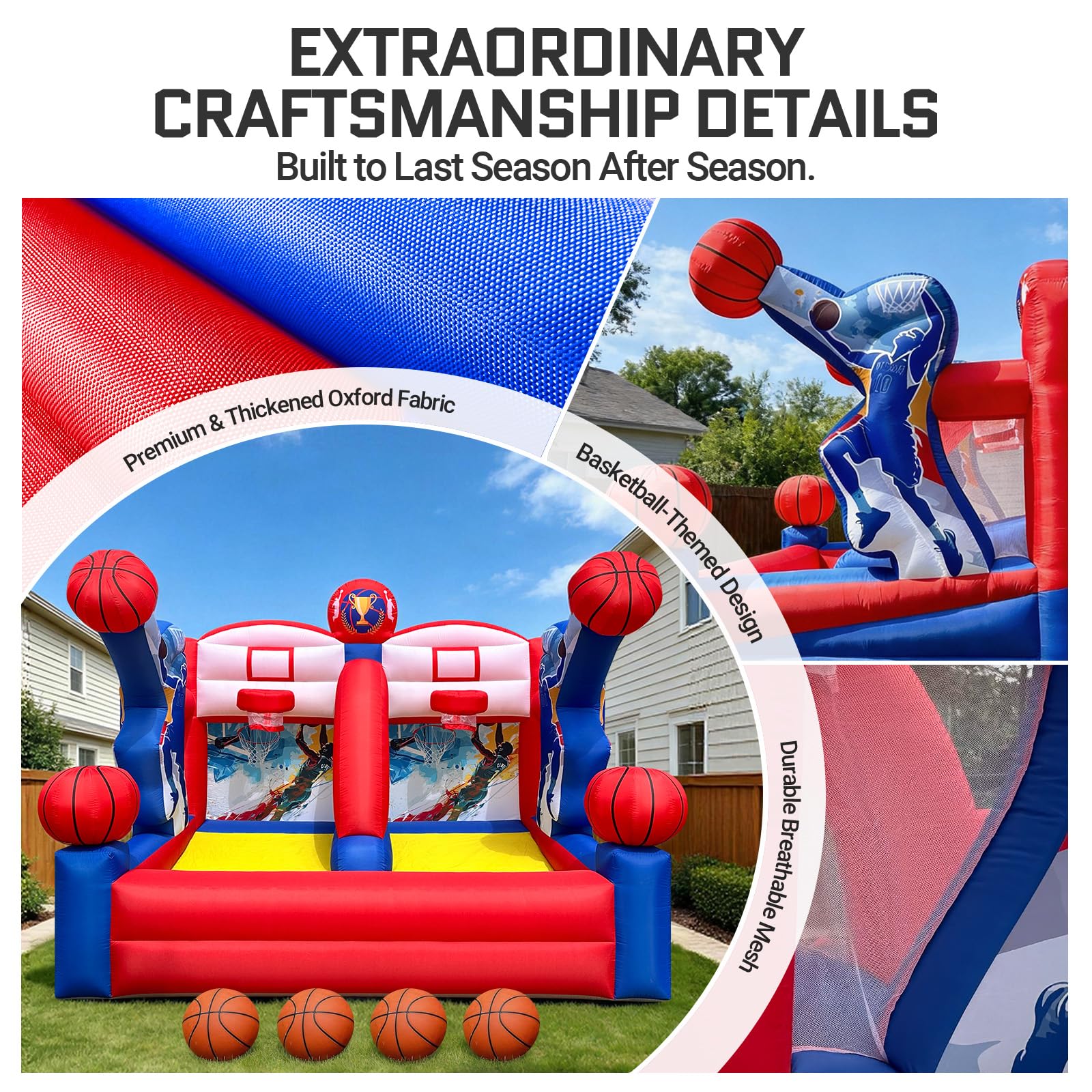 Inflatable Basketball Hoop Shot Game Dual Lane 13x10Ft for Sports Events - Athlete Theme