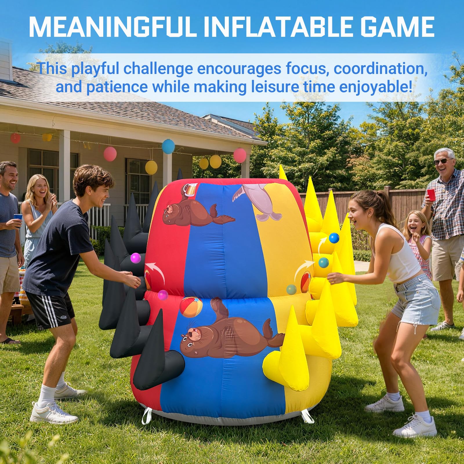 Inflatable Floating Ball Passing Game 4.5x4.5x4.7Ft – Interactive Carnival Game for Parties & Events