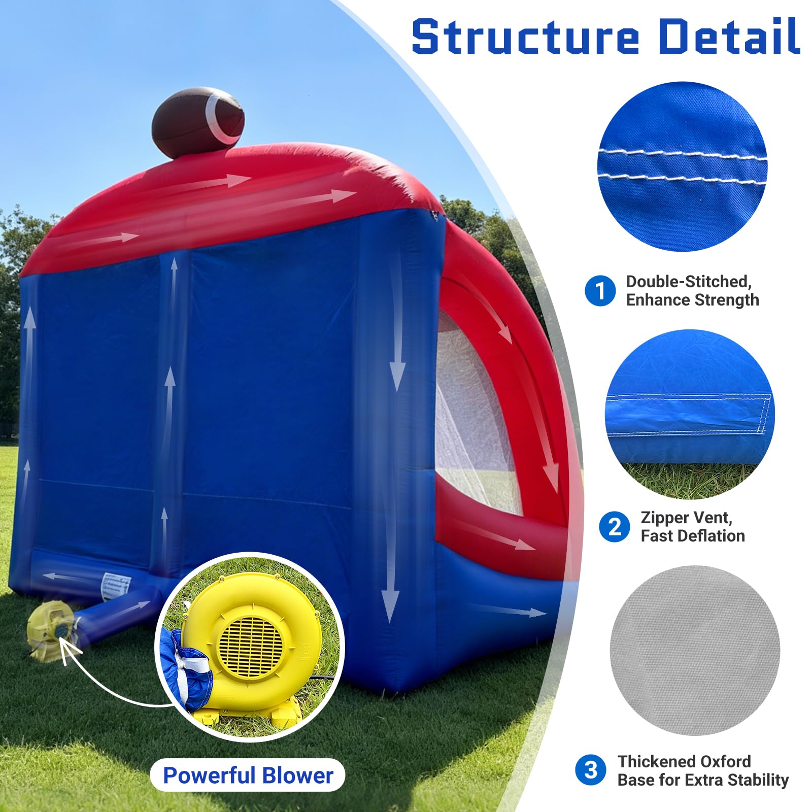 Inflatable Football Toss Game with 4 Balls Double Target Inflatable Interactive Carnival Games