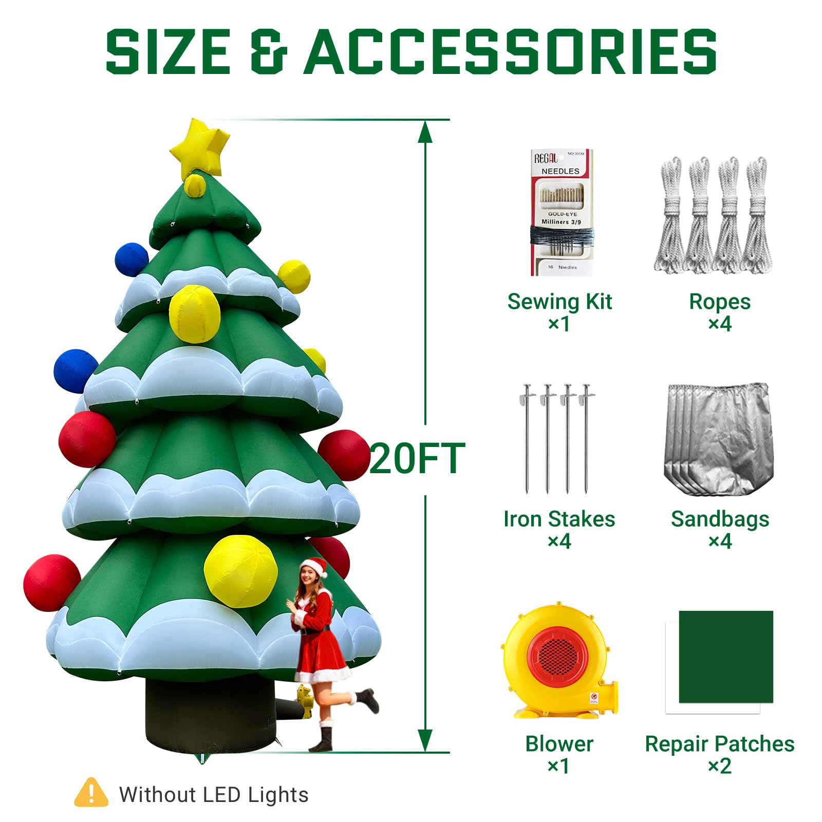 New Arrival - 20Ft Tall Inflatable Christmas Tree with Multicolor Boxes and Star Outdoor Indoor Holiday Spirit Decoration