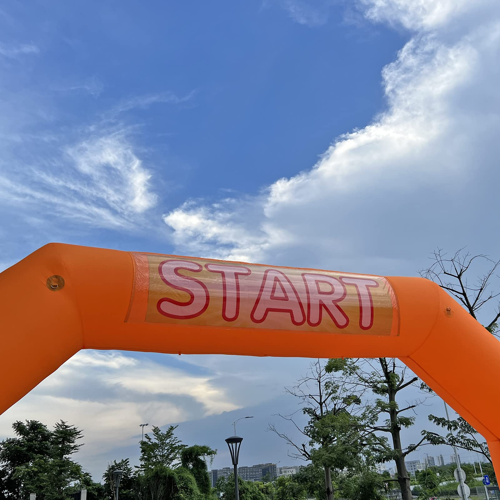 20Ft Inflatable Arch with Start Finish Banner and T-Shaped Base for Races and Events