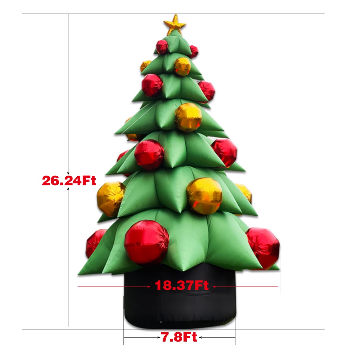 26Ft Outdoor Inflatable Christmas Tree Decoration with Blower - No Lights Included