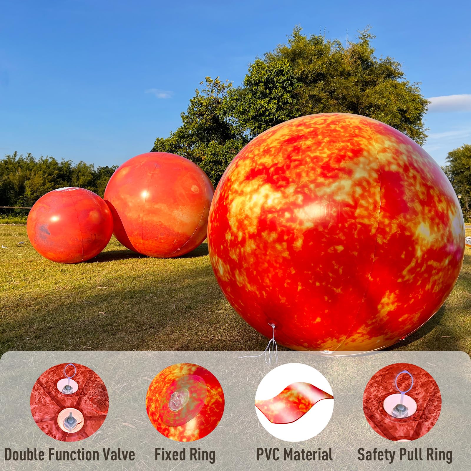 Inflatable Planet Balls Big Planet Balloons with LED Light - Choose Style & Size