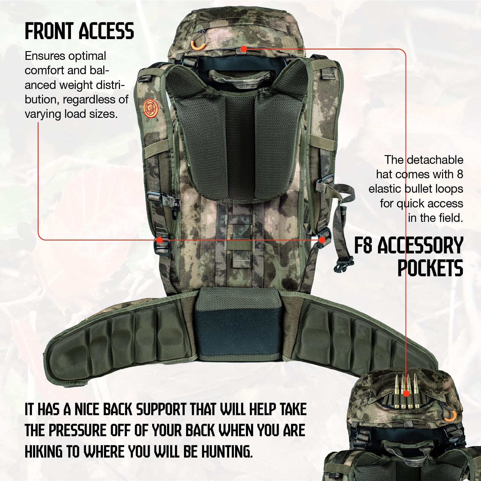 40L Hunting Backpack with Rain Cover