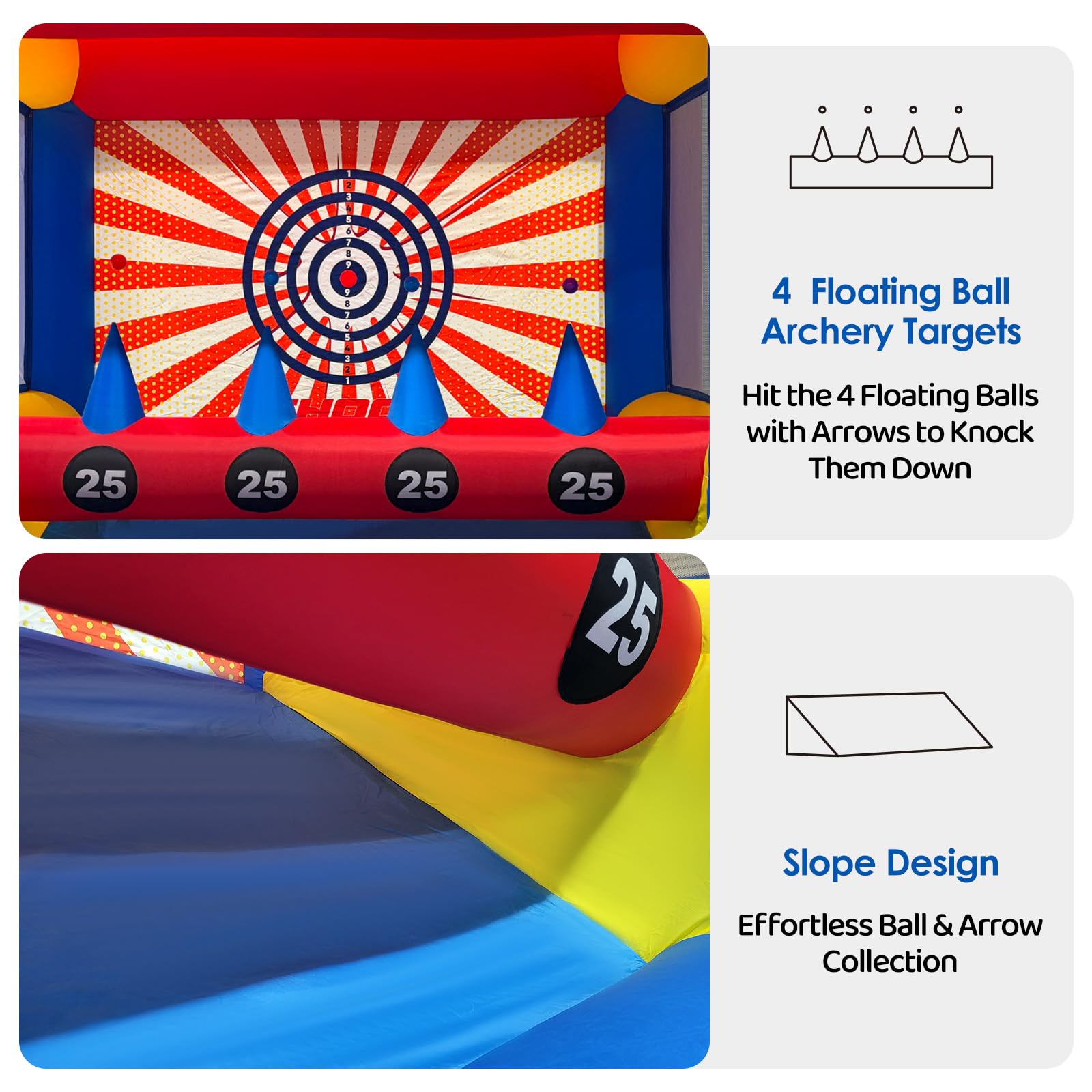 Inflatable Archery Game 10x6x8Ft with Floating Targets – Fun Indoor & Outdoor Party Game Set with Bows & Arrows