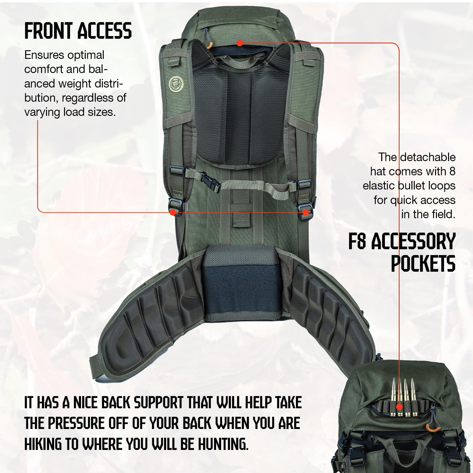 40L Hunting Backpack with Rain Cover