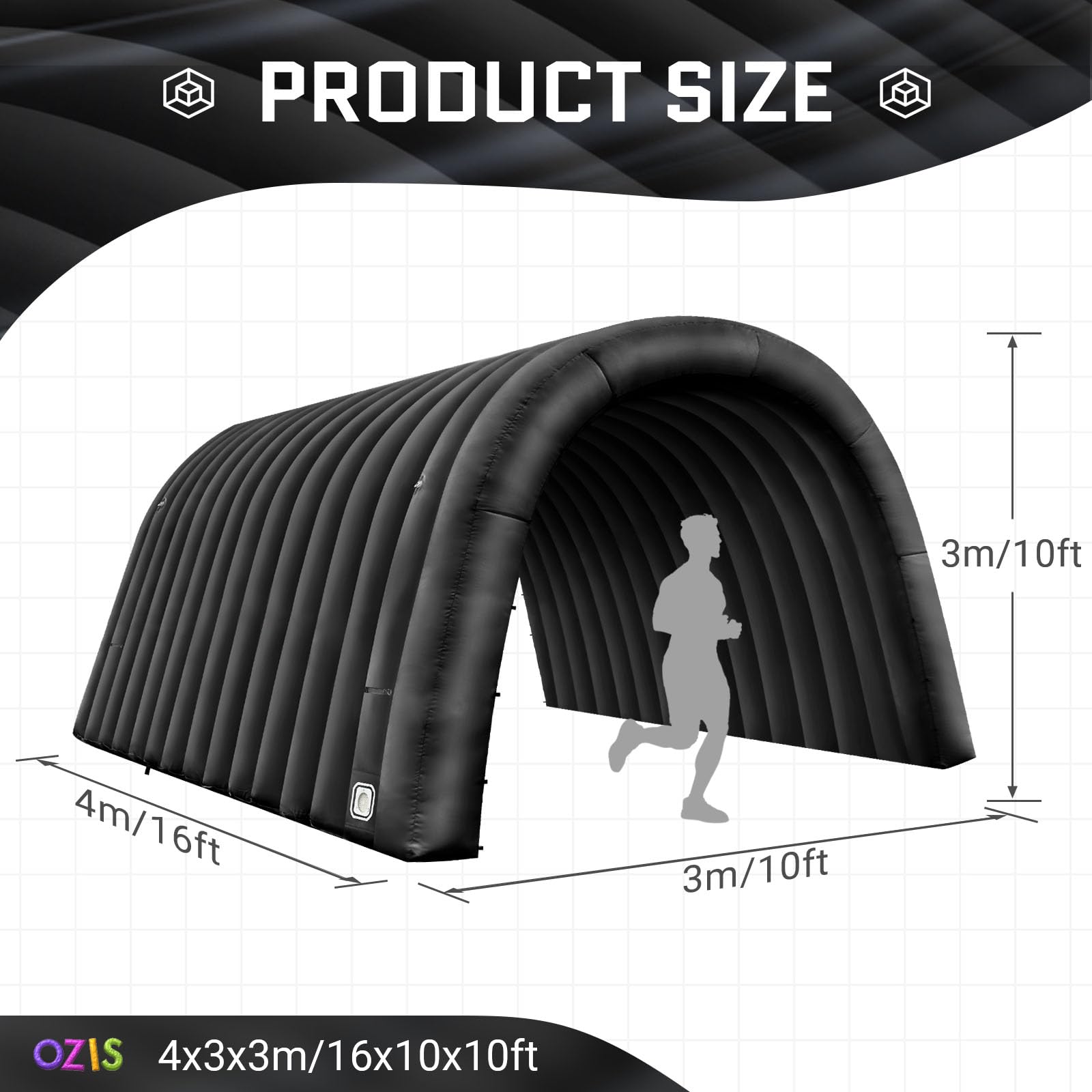 Inflatable Sports Tunnel Entrance 16x10x10FT with Blower Football Tunnel Tent Entryway