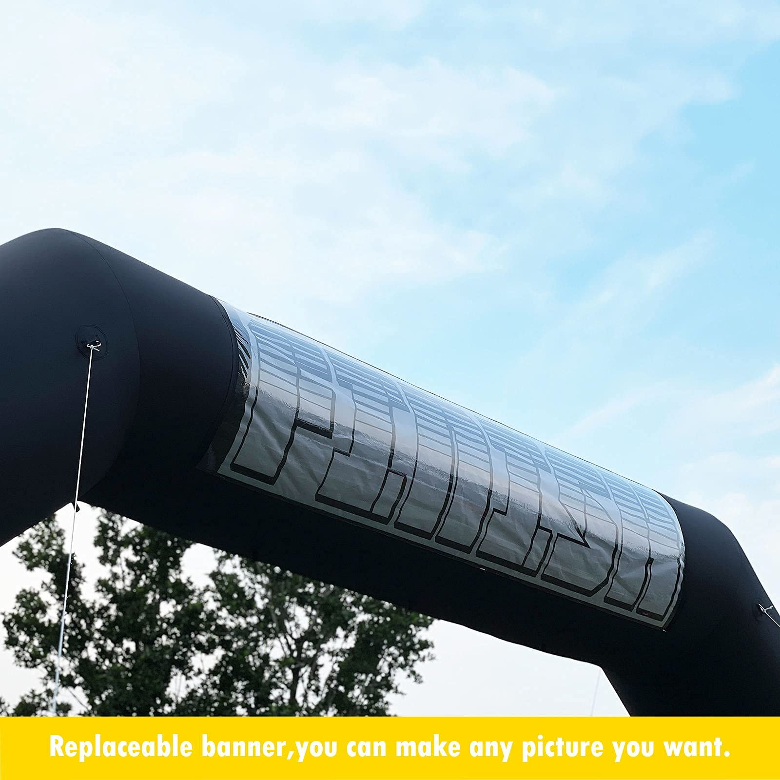 20Ft Inflatable Arch with Start Finish Banner and T-Shaped Base for Races and Events