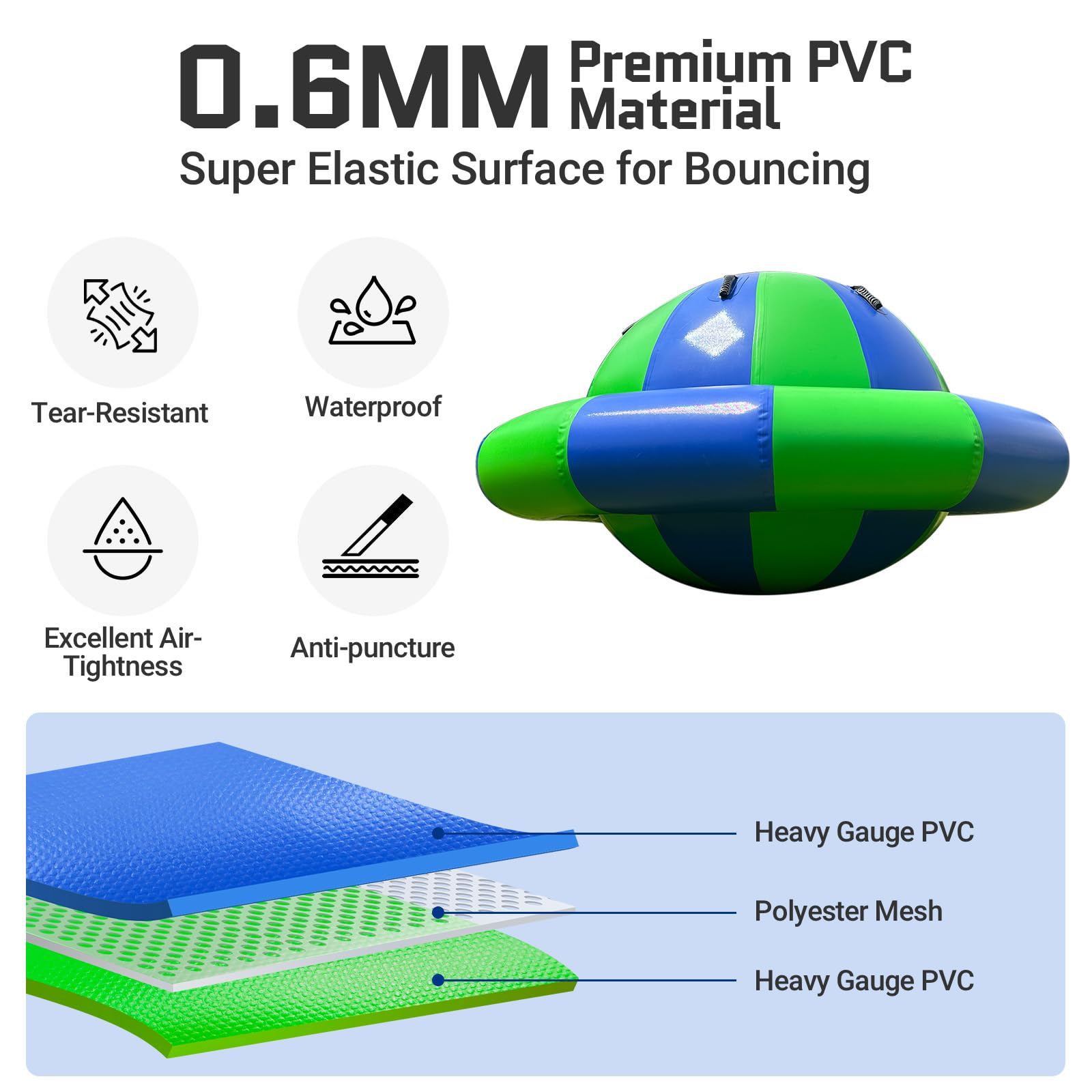 Inflatable Saturn Rocker Bouncer 6.5FT Water Float & Land Seesaw Bouncer for Pool, Lake, and Backyard