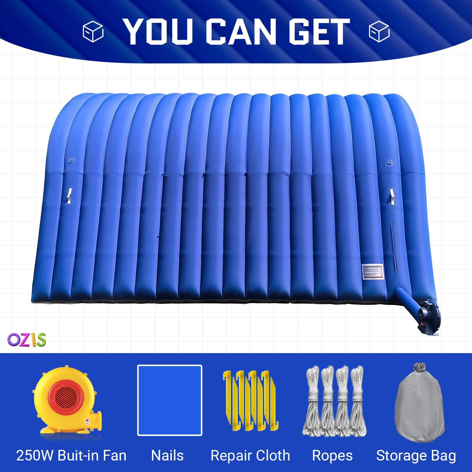 OZIS 20FT Inflatable Tunnel Sports Tunnel Entrance with Installed Blower