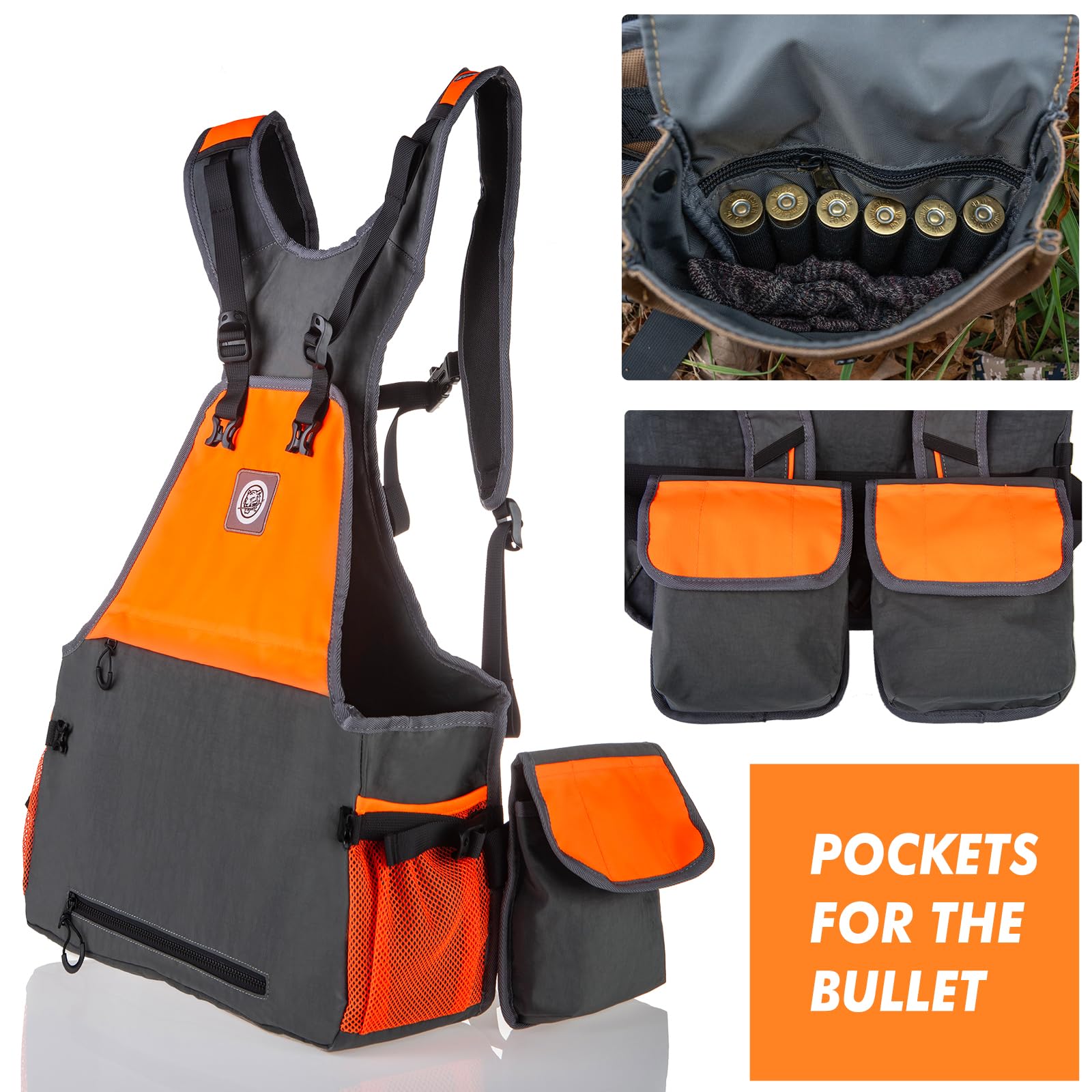 Upland Hunting Vest Adjustable Lightweight Pheasant Hunting Strap Vest Grey