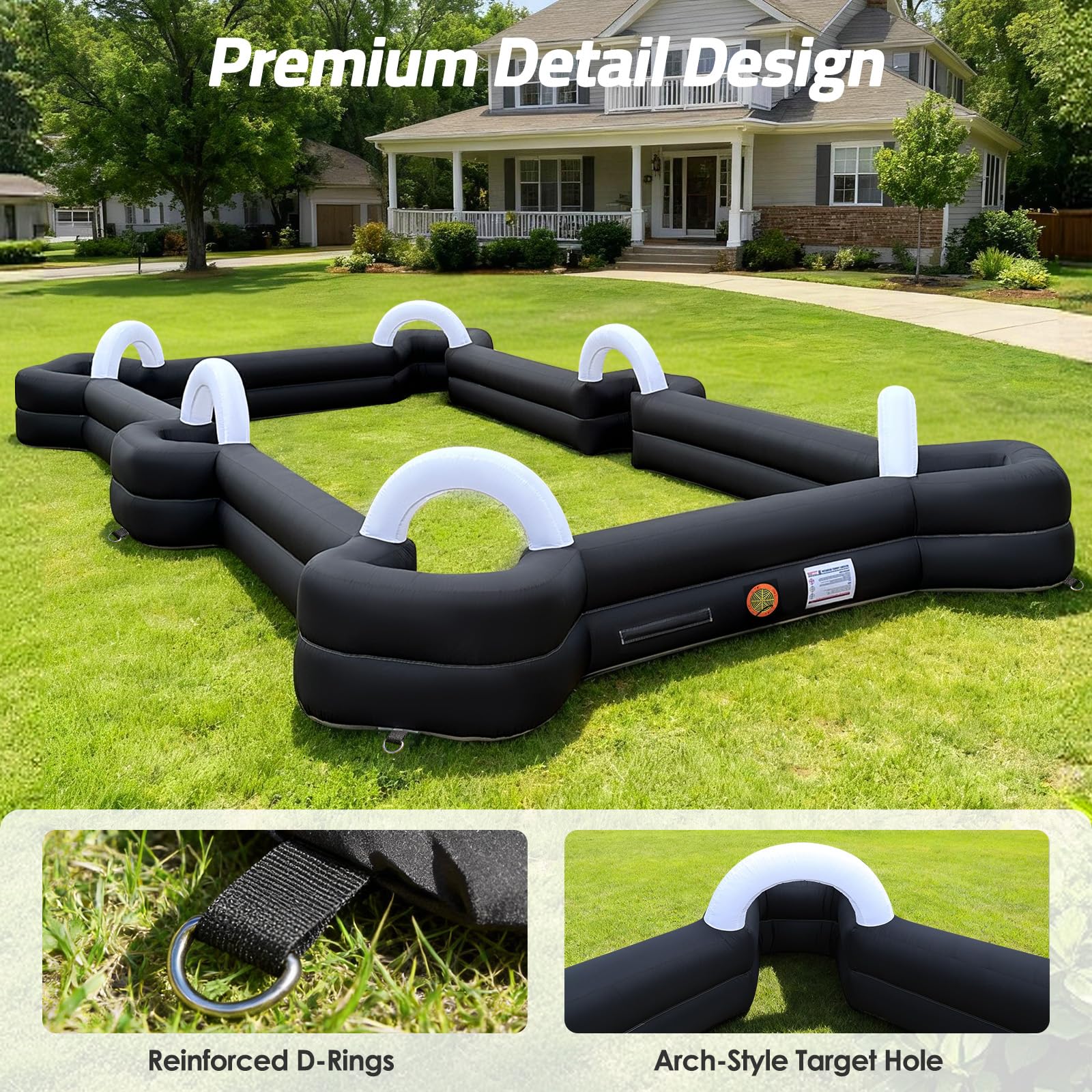 Inflatable Snookball Soccer Billiard Game 26x15Ft with Blower & 16 Balls for Outdoor Events