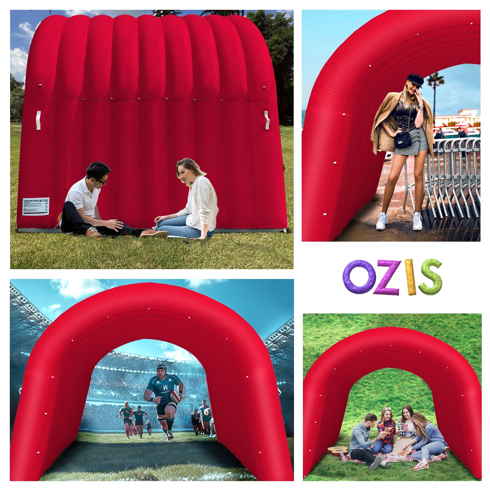 Inflatable Sports Tunnel Entrance 10x10x9FT with Blower Football Tunnel Tent Entryway