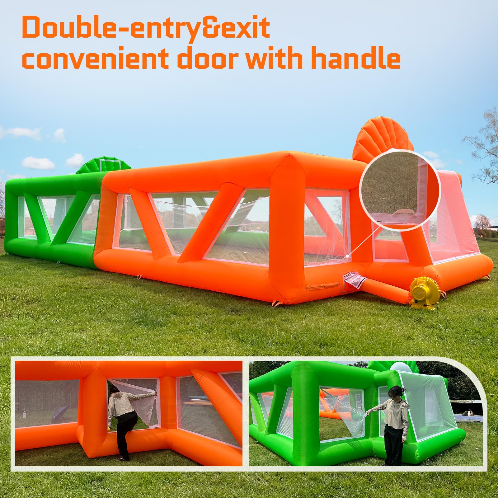 OZIS Giant 40Ft Inflatable Sports Court with 680W Blower Outdoor Portable 3-in-1 Basketball
