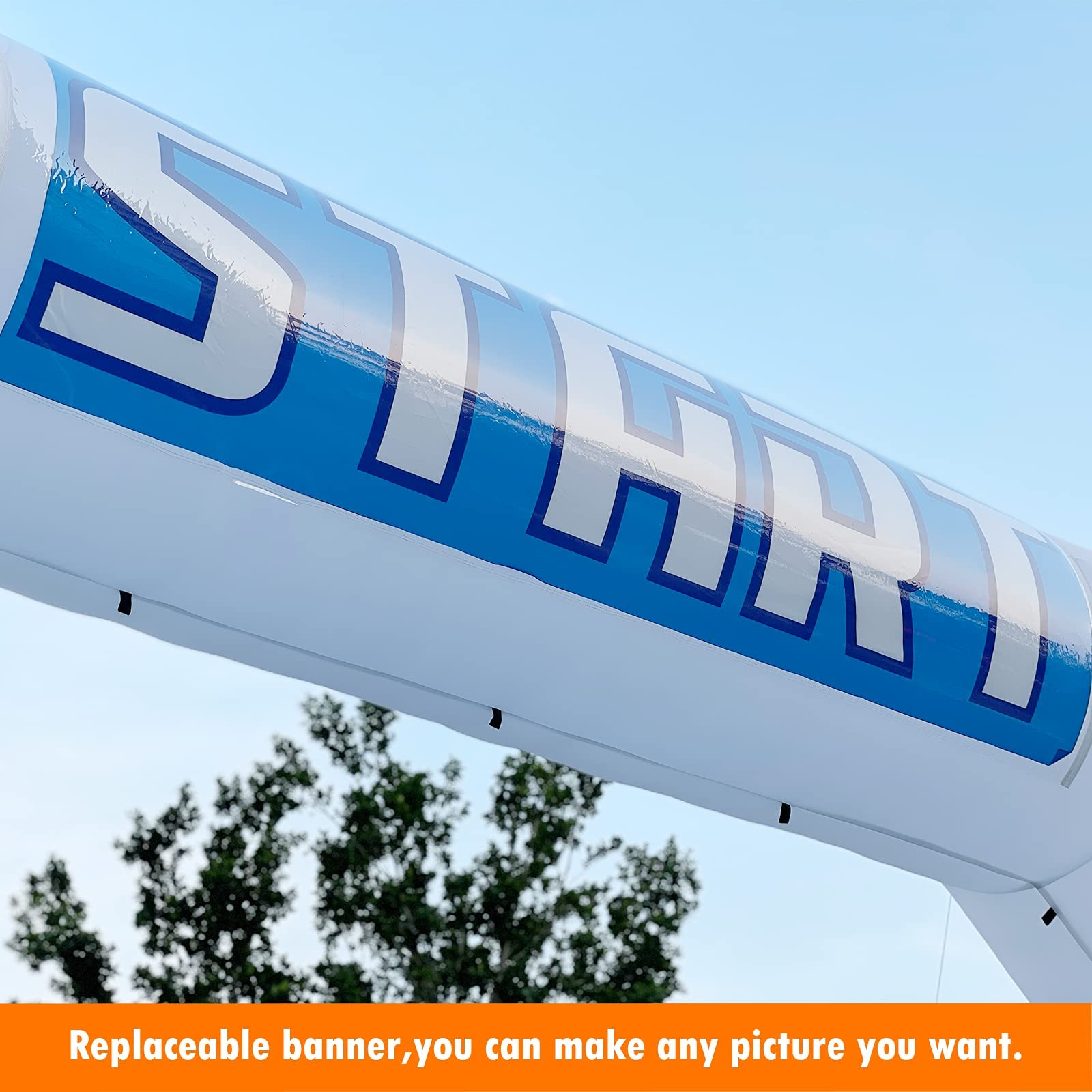 white inflatable arch replaceable banner #color_white