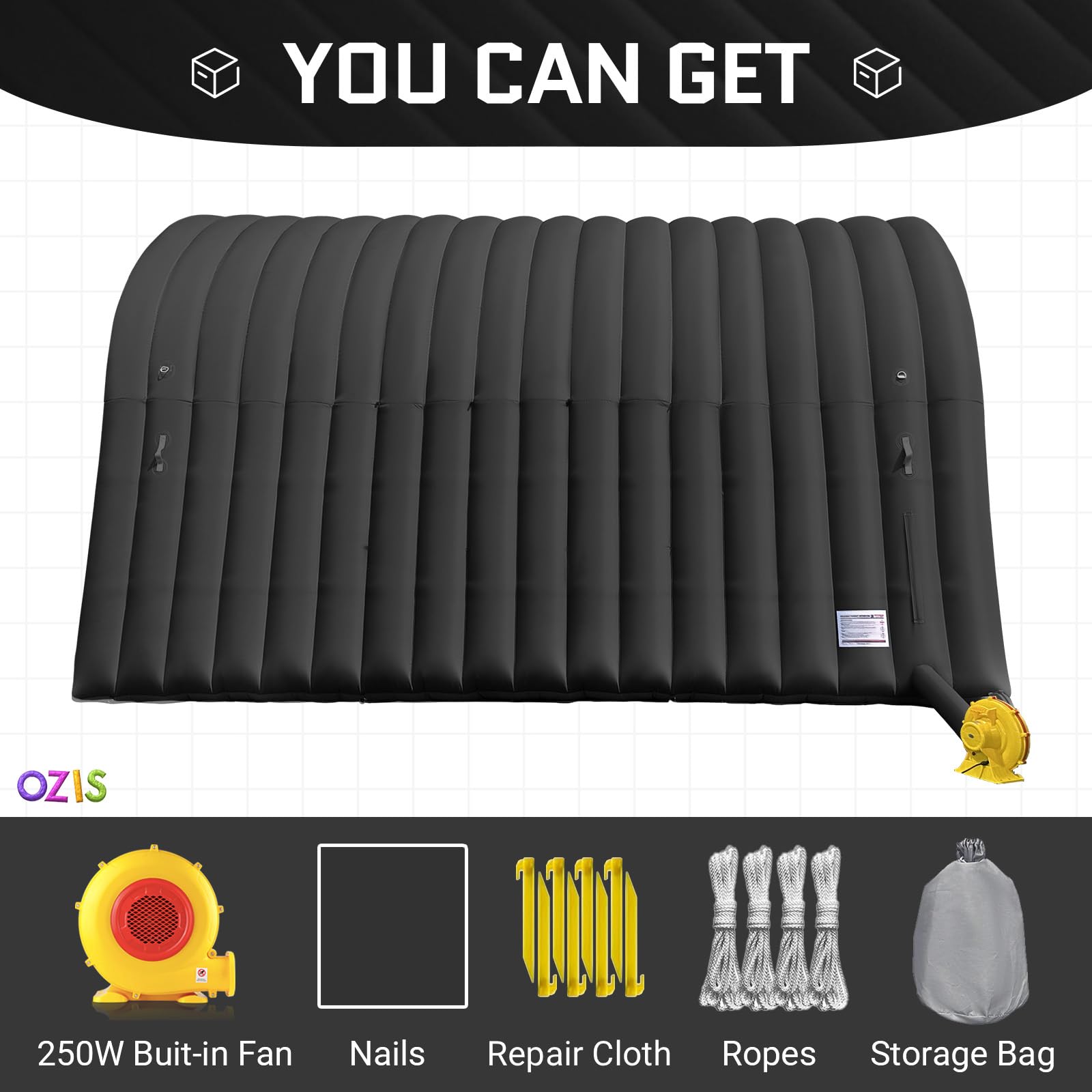 OZIS 20FT Inflatable Tunnel Sports Tunnel Entrance with Installed Blower