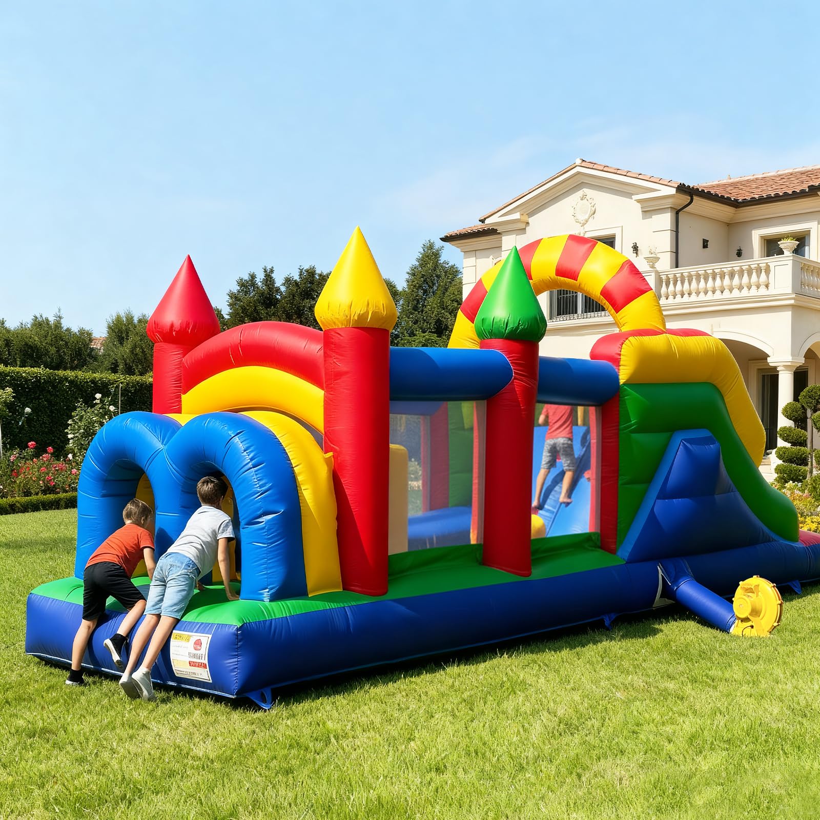 Inflatable Obstacle Course 26FT Castle Bounce House with Blower