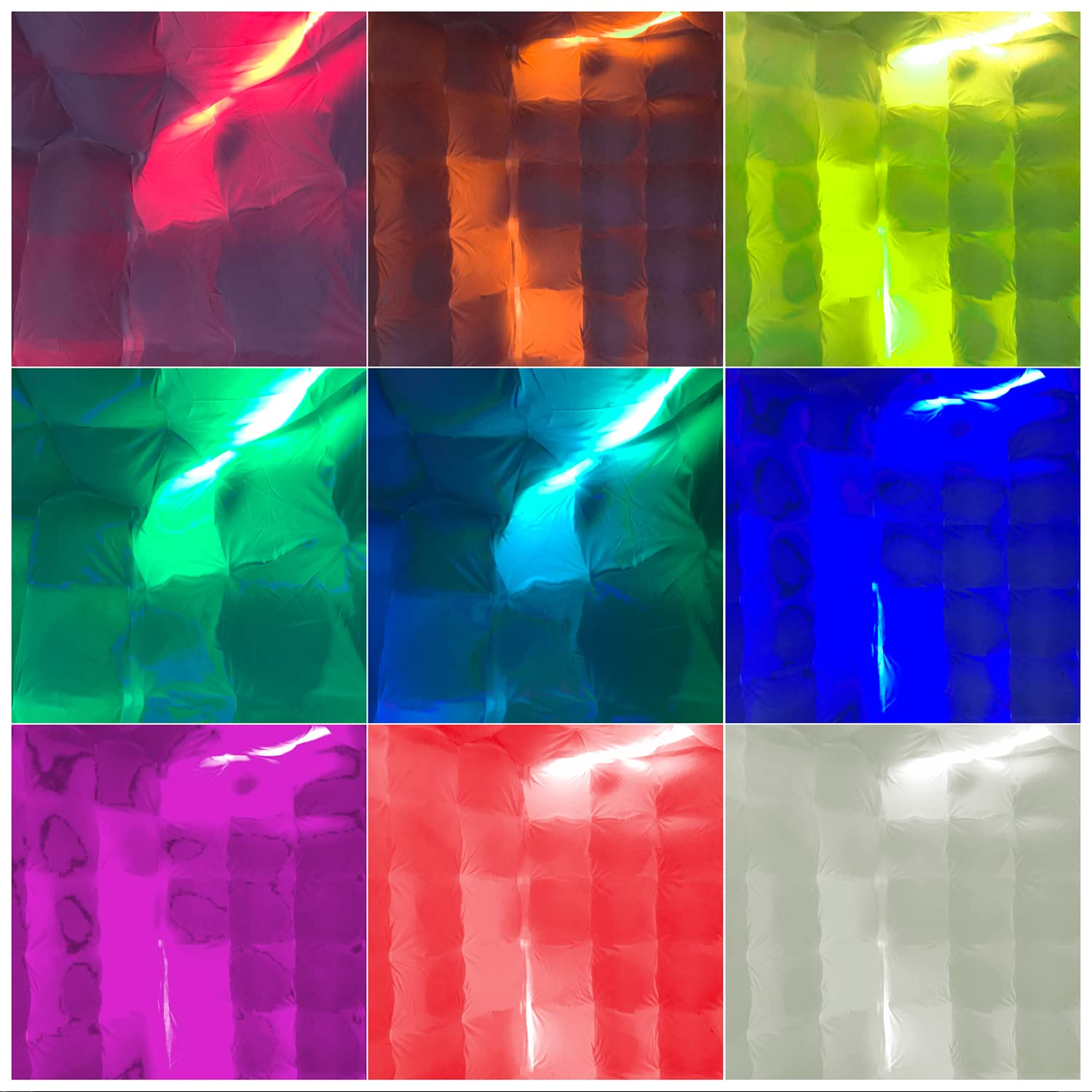 8.2Ft LED Inflatable Photo Booth White Backdrop Tent - 16 Color Changing Lights for Events