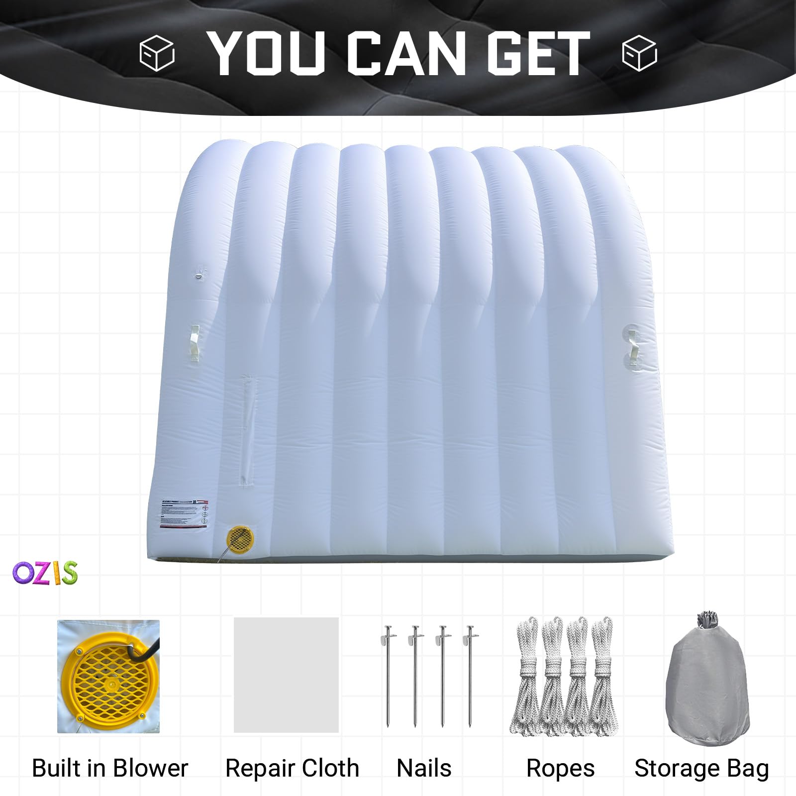 White Inflatable Tunnel Entrance Sports Tunnel with Installed Blower Football Tunnel Tent