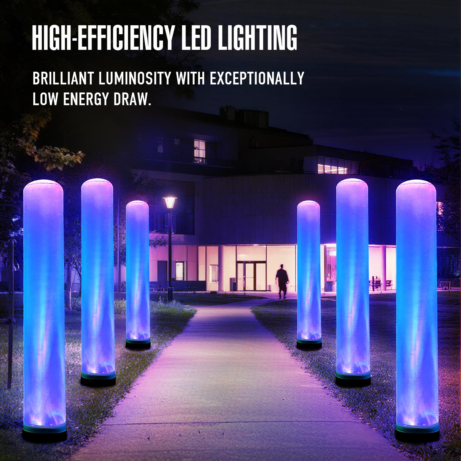 8.8Ft Inflatable Color-Changing Column Decorative Lamp Replaceable Tube Pillar
