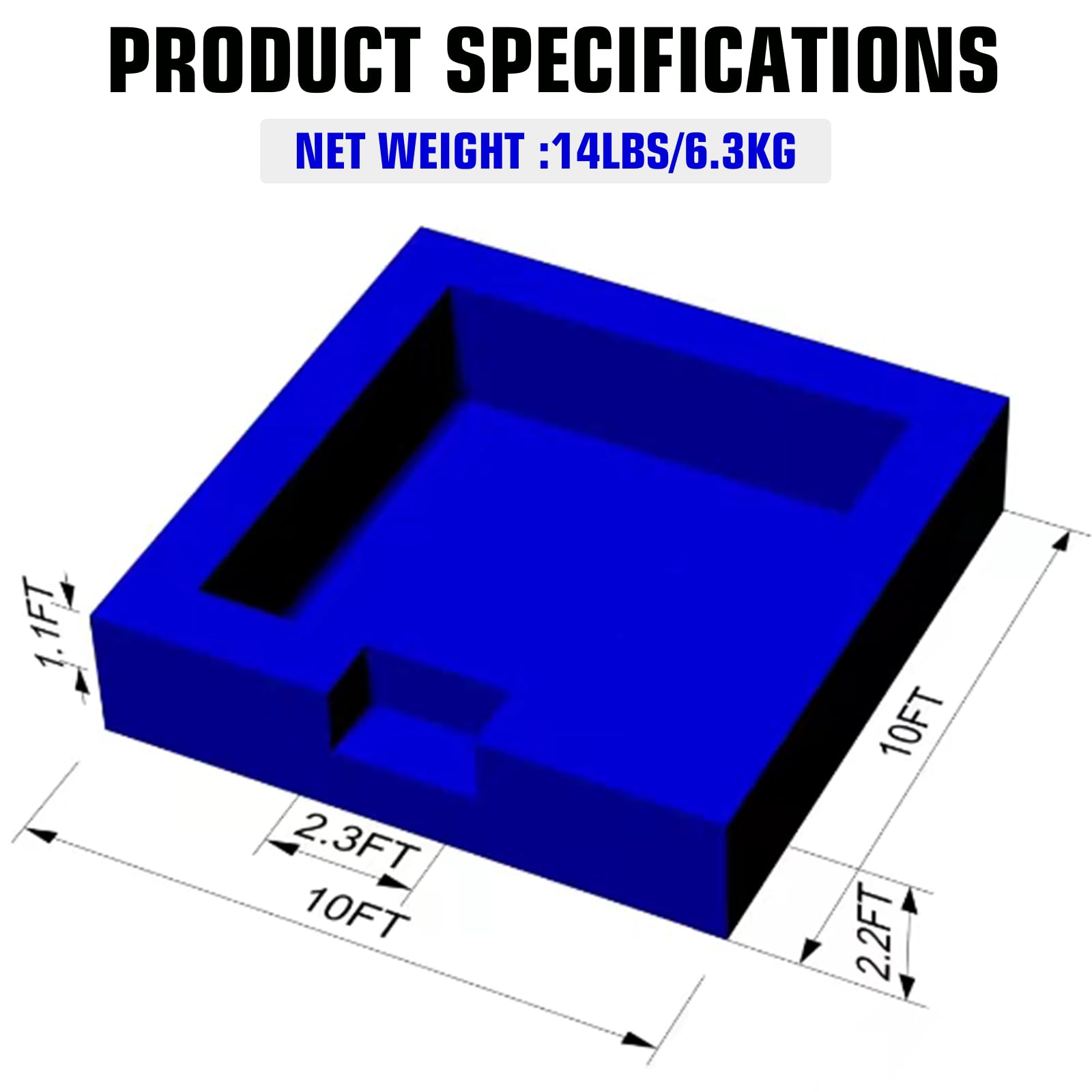 WARSUN 10'x10' Inflatable Foam Pit for Foam Parties - Blue/Orange Foam Pool for Fun Events