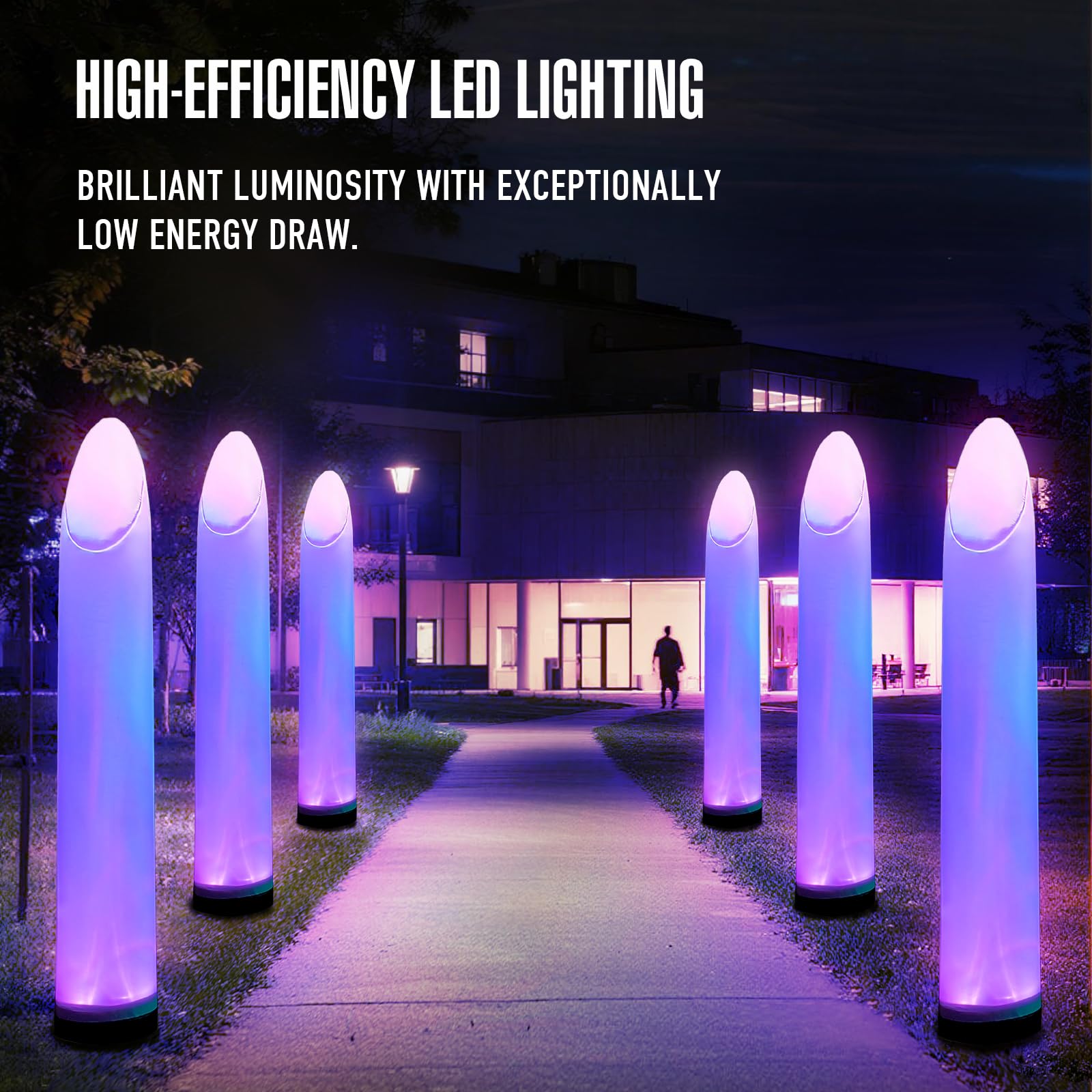 9Ft Inflatable Color-Changing Column Decorative Lamp Replaceable Tube Pillar - Cone