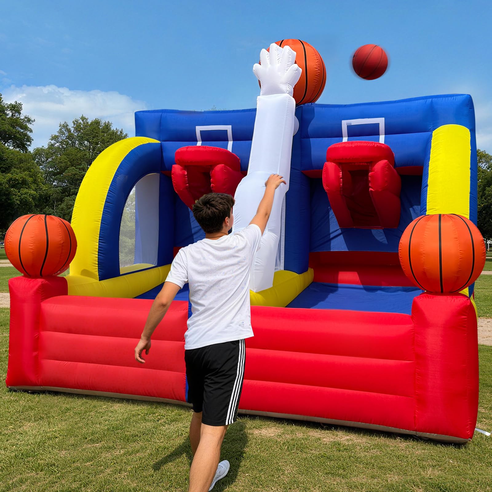 Inflatable Basketball Hoop Shot Dual Lane 13x10x12Ft - Giant Shooter