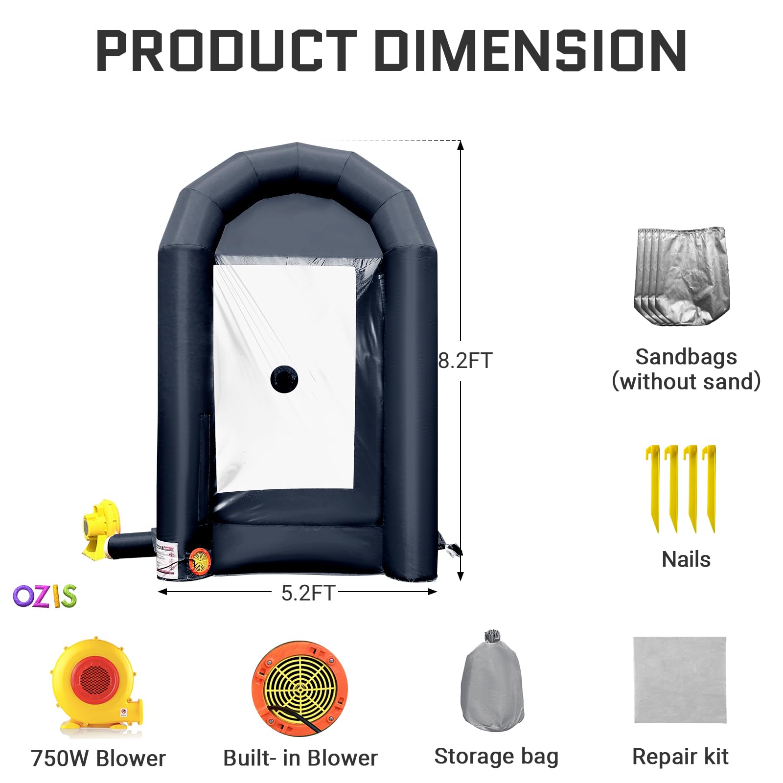 Inflatable Cash Cube Booth 5.2x5.2x8.2FT – Money Grab Machine with Blowers for Parties, Promotions & Events