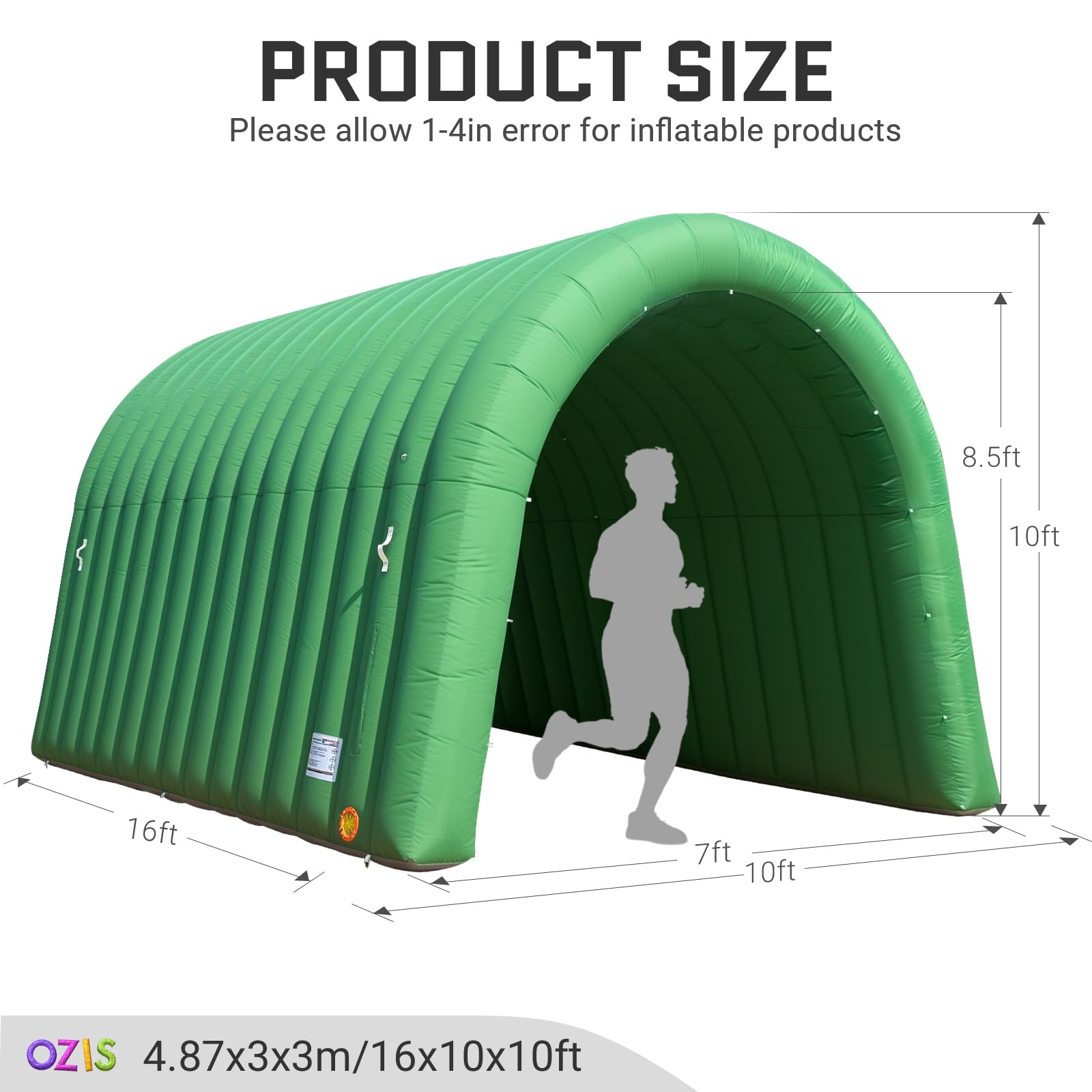 Inflatable Sports Tunnel Entrance 16x10x10FT with Blower Football Tunnel Tent Entryway