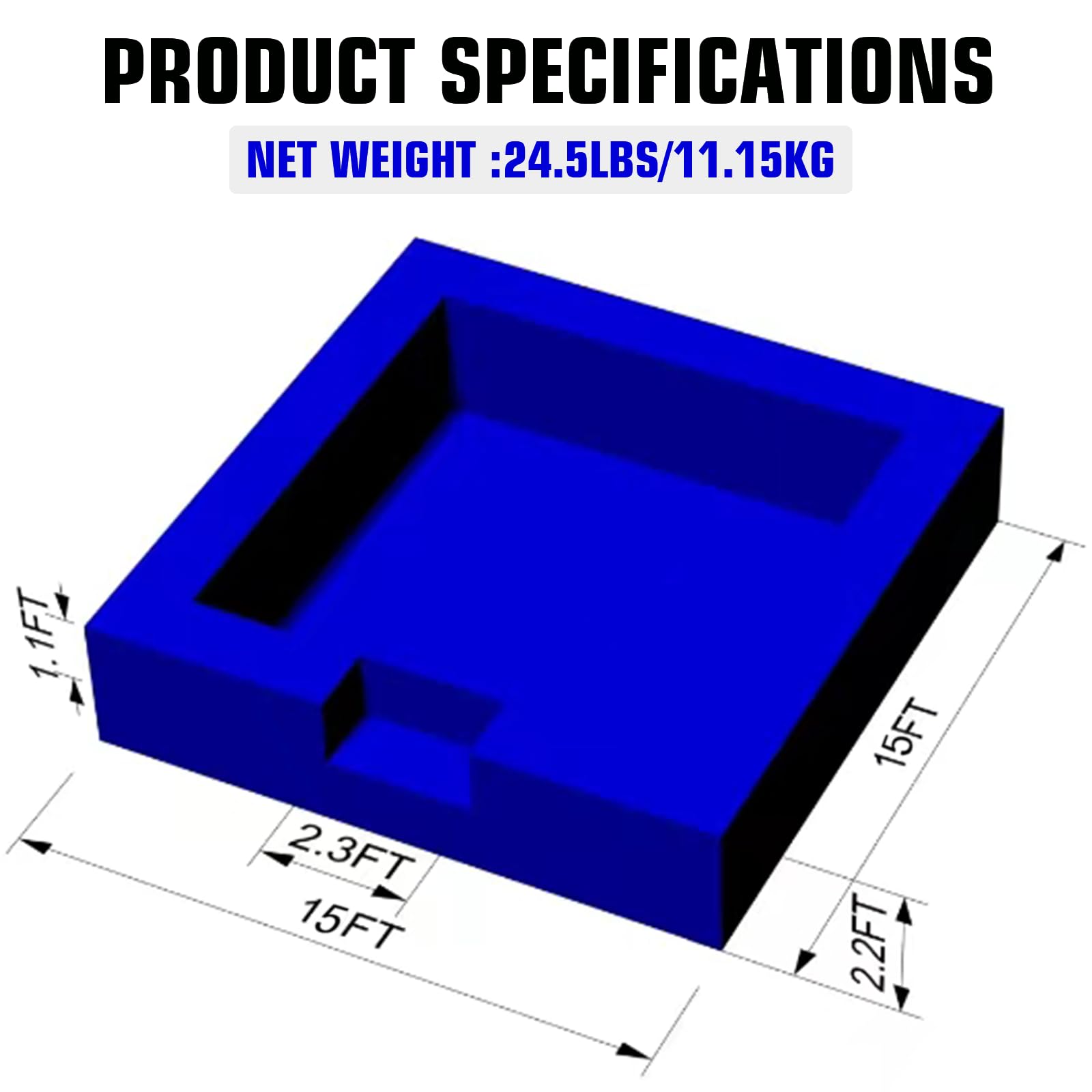 WARSUN 15'x15' Inflatable Foam Pit for Parties - Blue/Orange