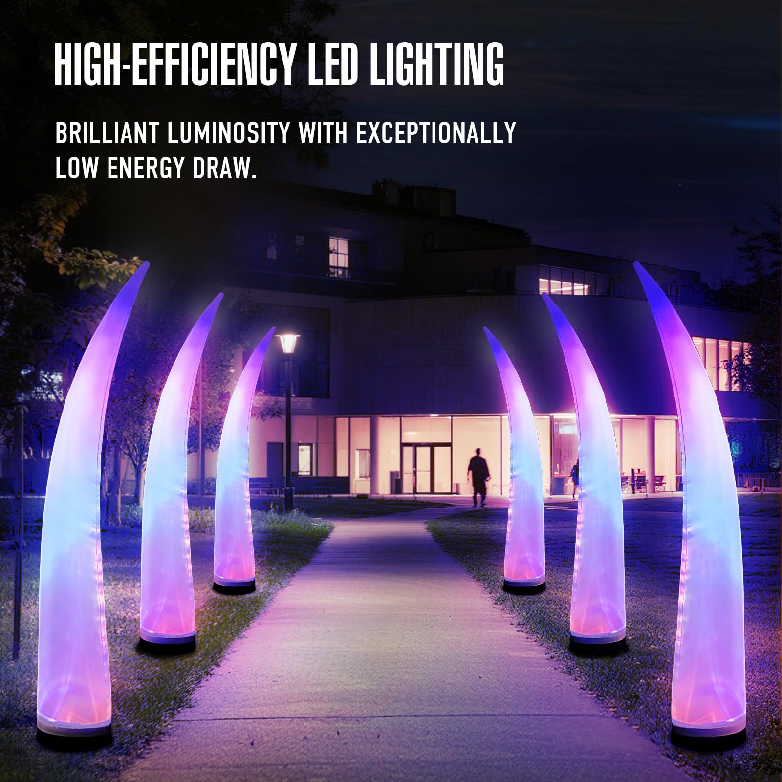 9.8Ft Inflatable Color-Changing Column Decorative Lamp Replaceable Tube Pillar - Bend Tip