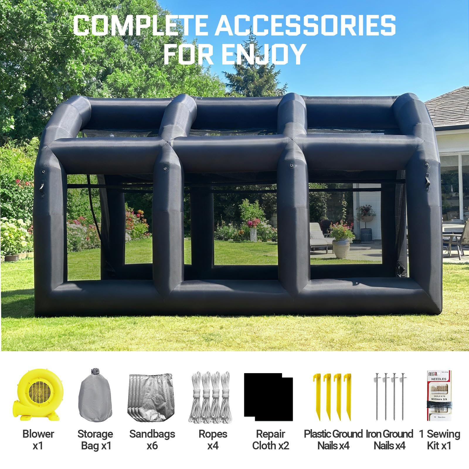 Inflatable Baseball Batting Cage Tennis Tent 20x10x11.5ft with Blower, Inflatable Baseball Field Softball Batting & Pitching Cage