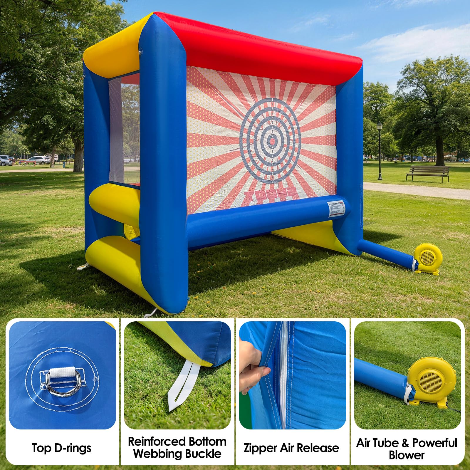 Inflatable Archery Game 10x6x8Ft with Floating Targets – Fun Indoor & Outdoor Party Game Set with Bows & Arrows