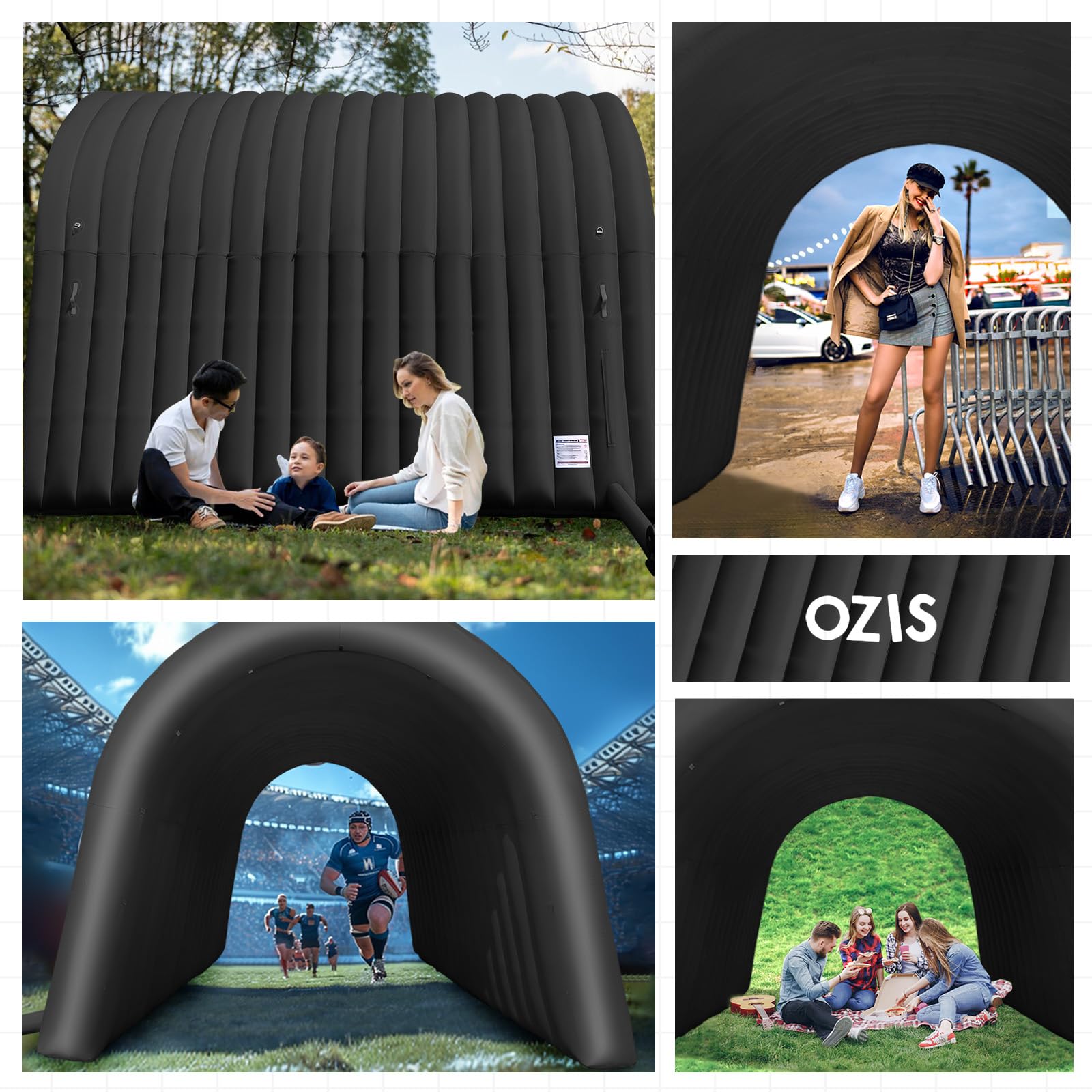 OZIS 20FT Inflatable Tunnel Sports Tunnel Entrance with Installed Blower