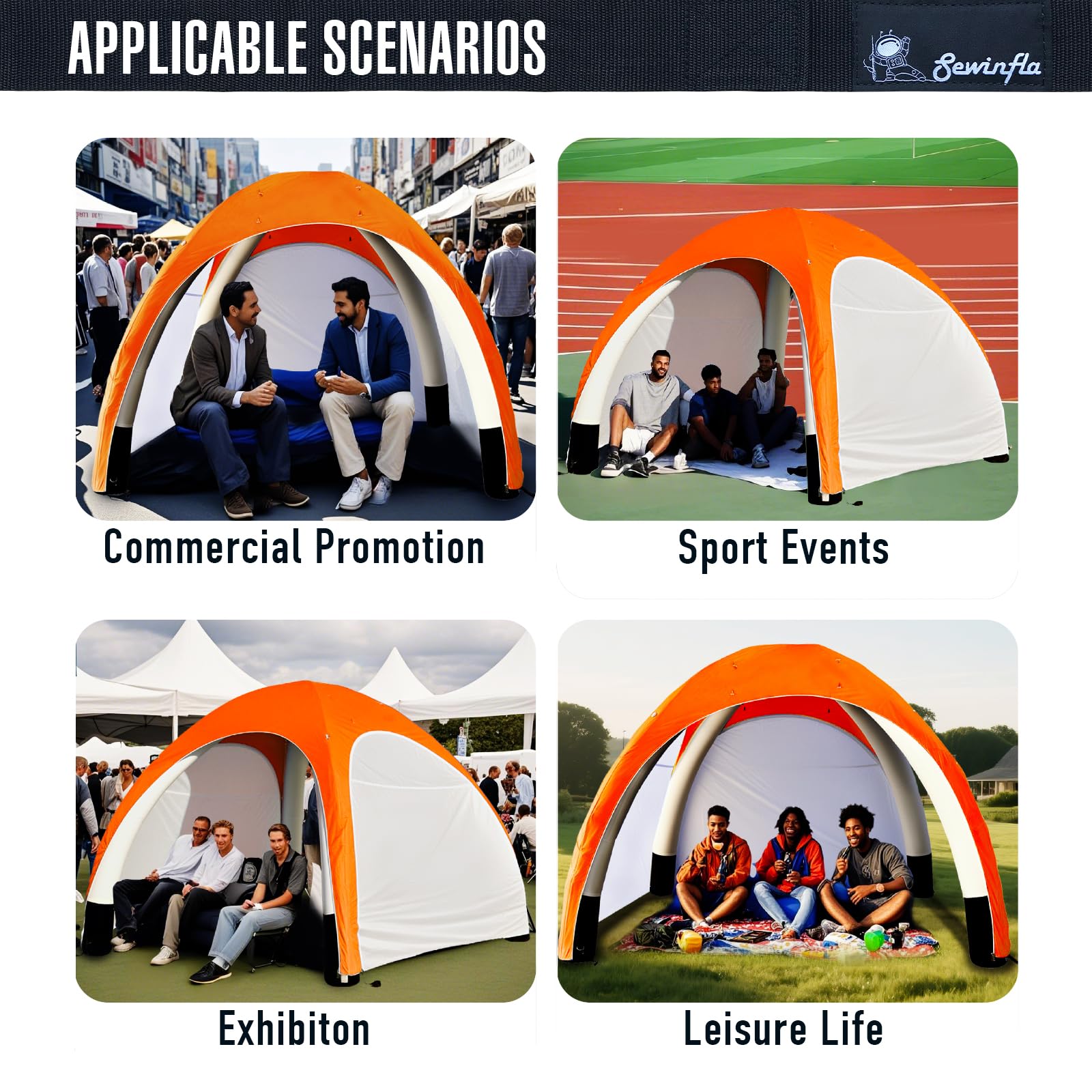 Inflatable Air Canopy Tent 10'x10' Outdoor UV Protection Sun Shelter Event Spider Tent