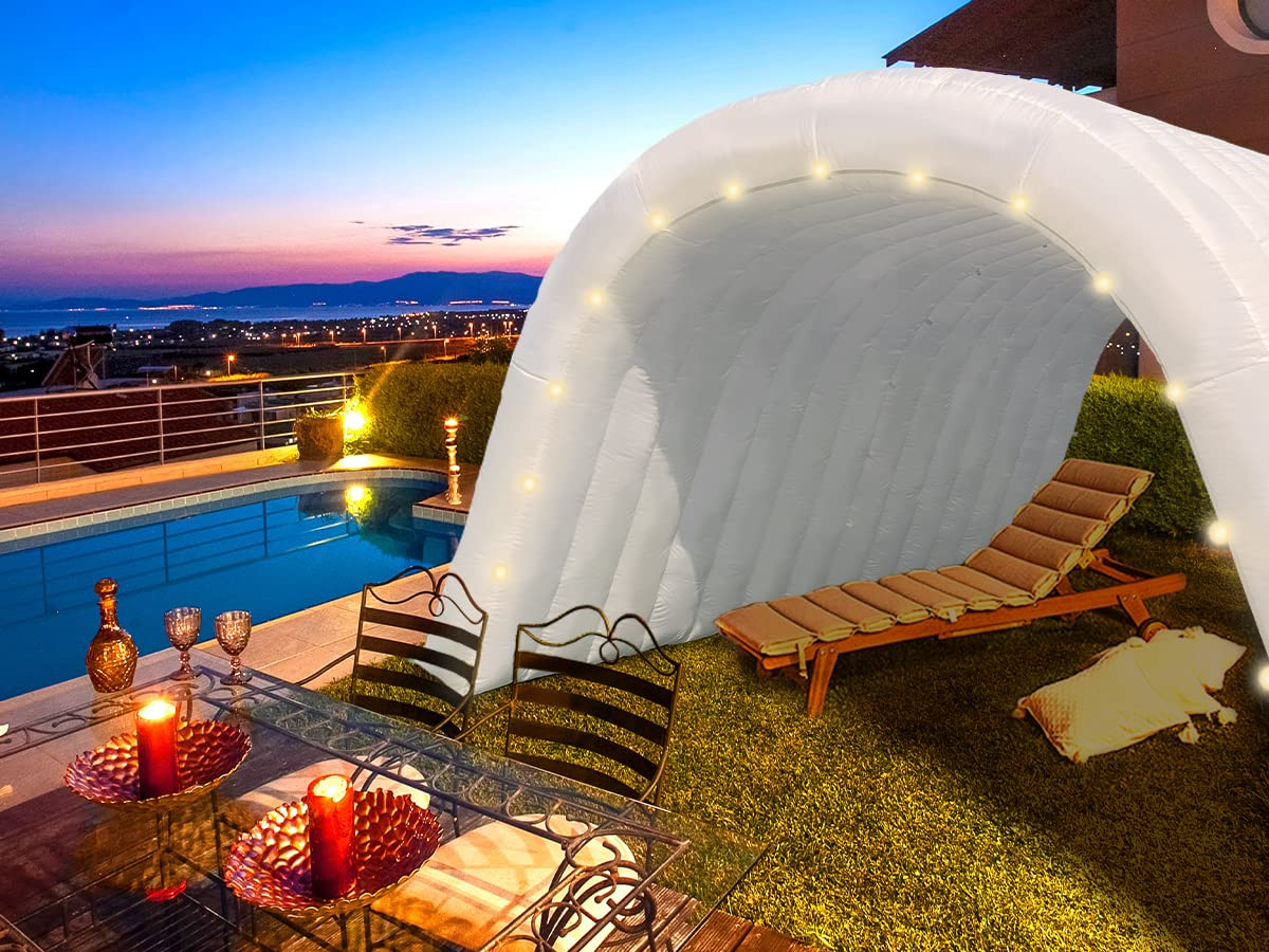 White Inflatable Tunnel Entrance Sports Tunnel with Installed Blower Football Tunnel Tent