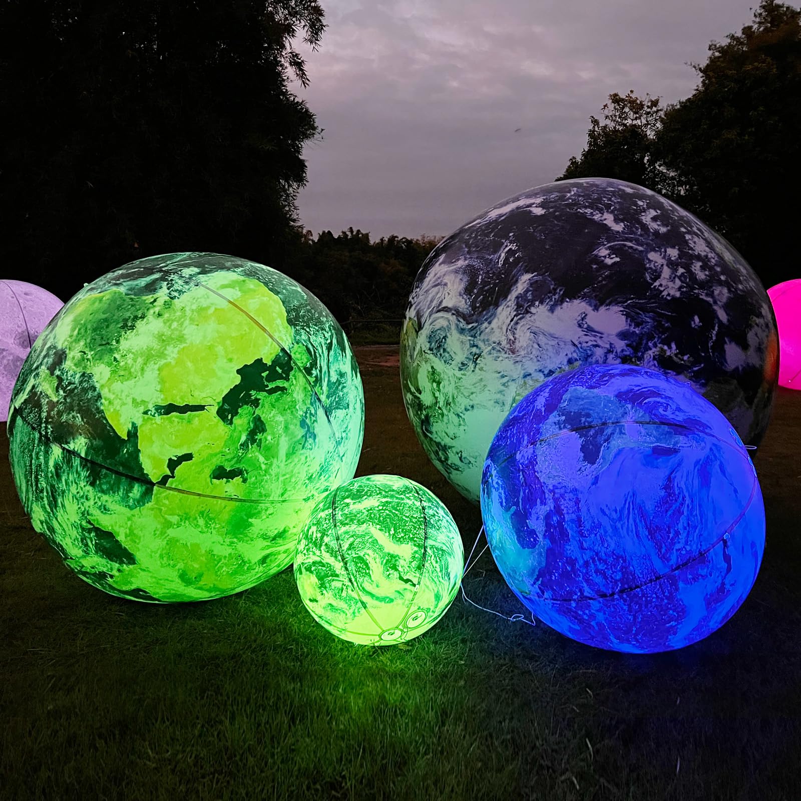 Inflatable Planet Balls Big Planet Balloons with LED Light - Choose Style & Size