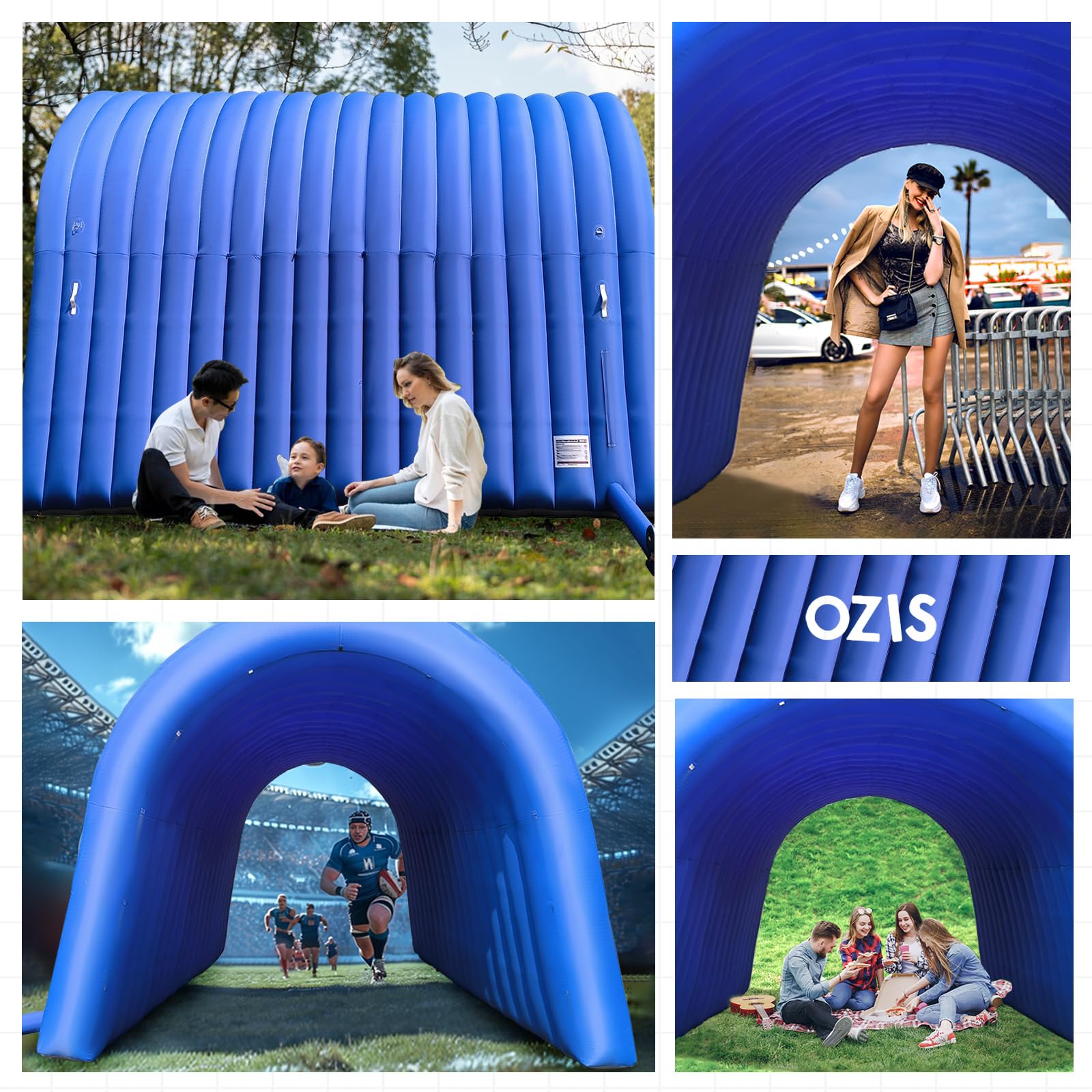OZIS 20FT Inflatable Tunnel Sports Tunnel Entrance with Installed Blower