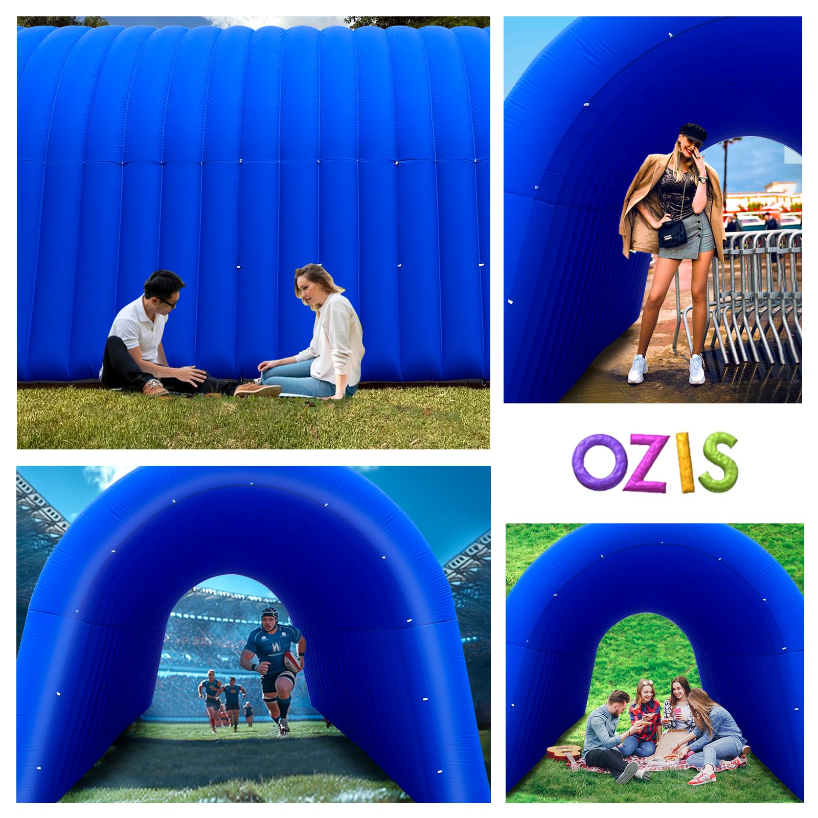 Inflatable Tunnel Entrance 24x10x10FT with Blower Entry Tunnel Tent for Sports Events and Outdoor Activities