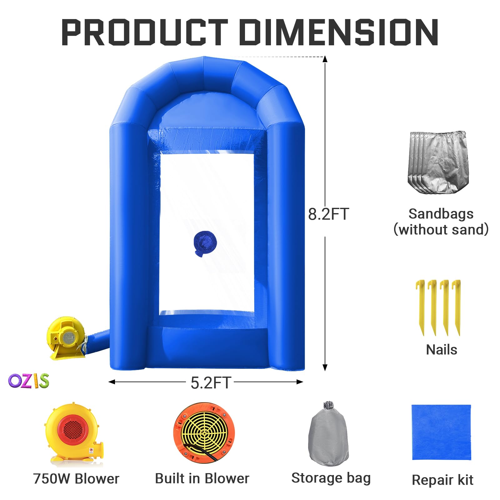 Inflatable Cash Cube Booth 5.2x5.2x8.2FT – Money Grab Machine with Blowers for Parties, Promotions & Events