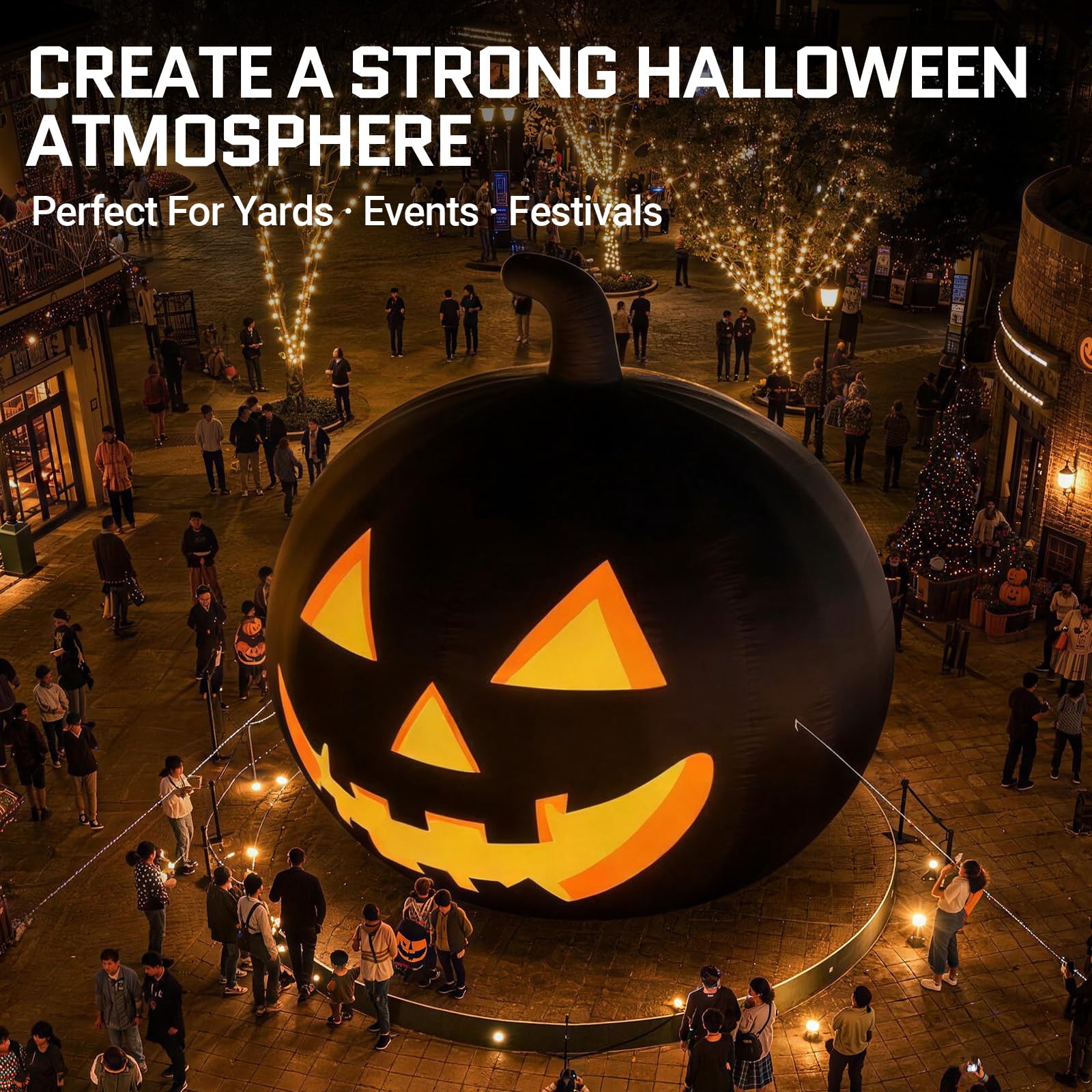 26Ft Inflatable Halloween Pumpkin with Blower – Haunted Giant Outdoor Yard Decoration