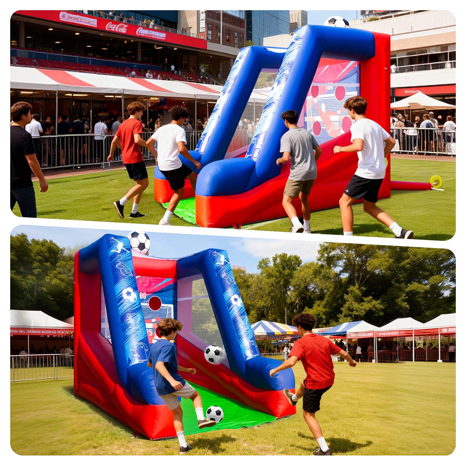 PVC Inflatable Soccer Dartboard Game 12Ft with 2 Balls and Blower for Parties and Rentals