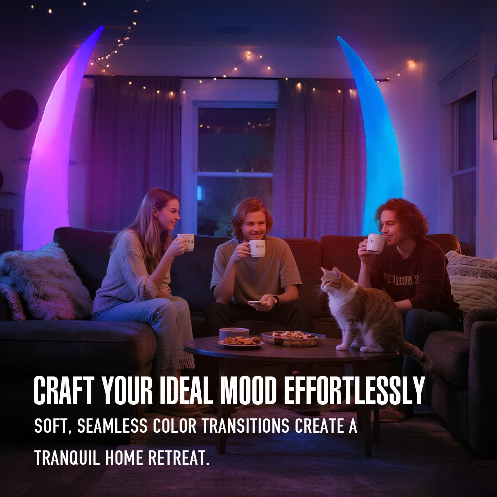 9.8Ft Inflatable Color-Changing Column Decorative Lamp Replaceable Tube Pillar - Bend Tip